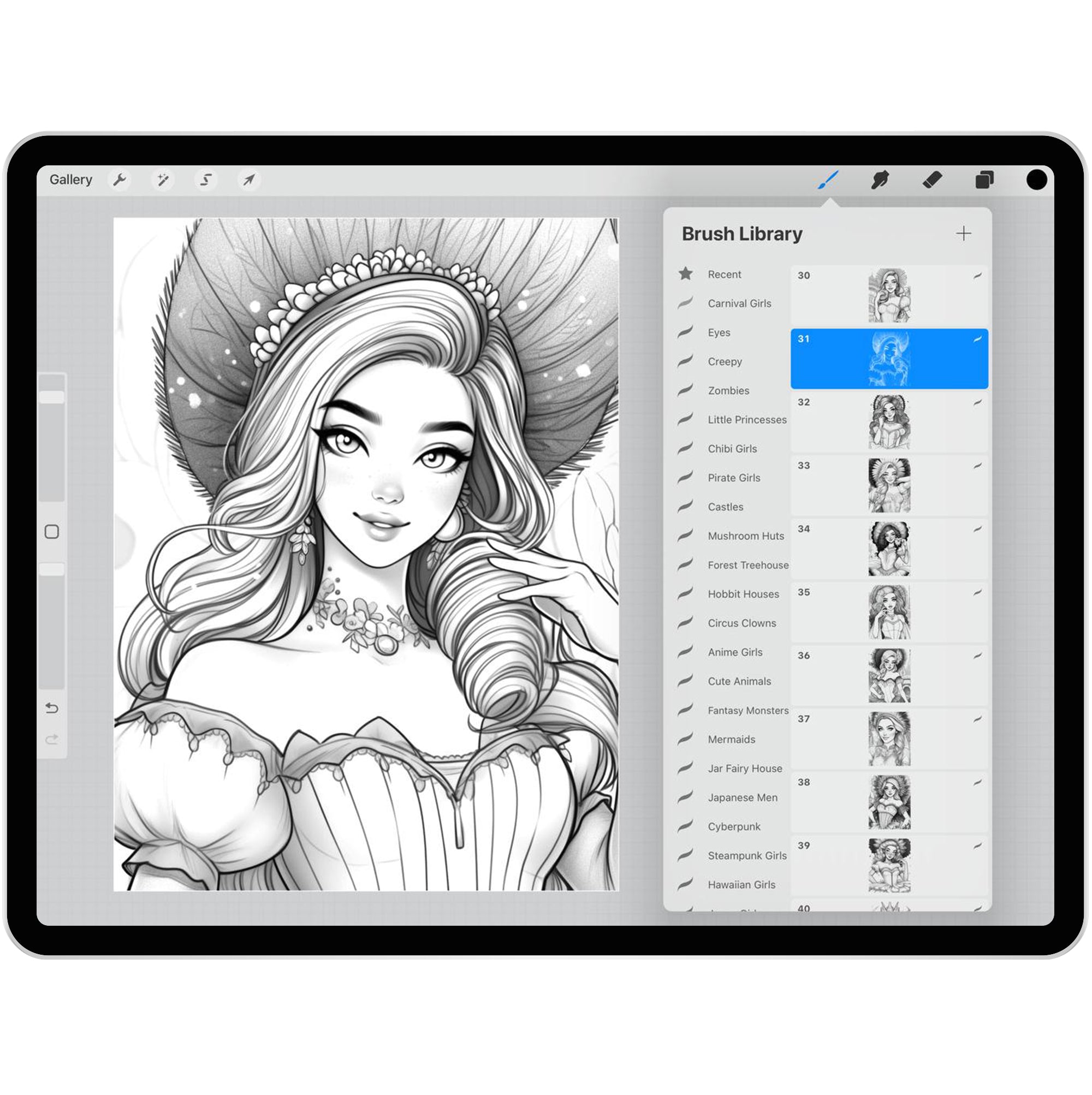 43 Brazil Carnival Girls Brushes for Procreate and Photoshop