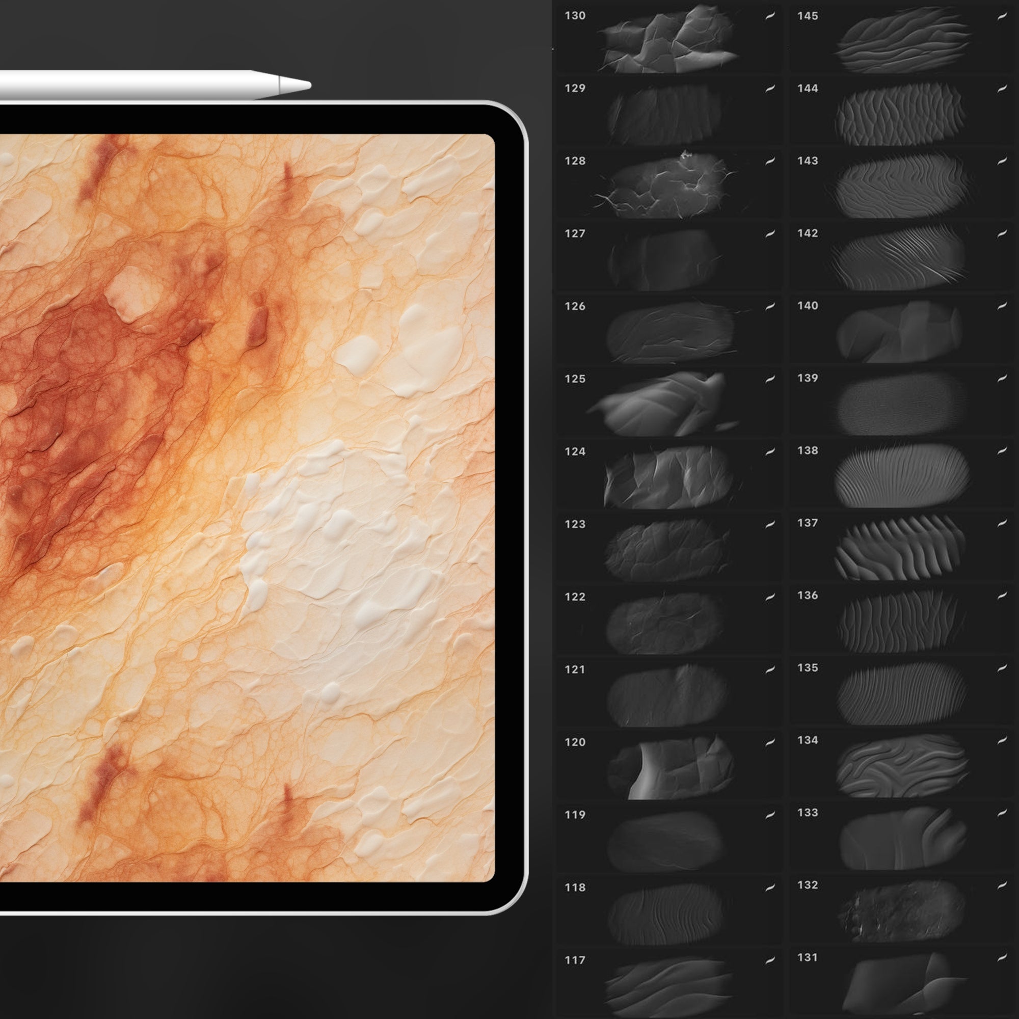 140 Procreate Watercolor Paper Texture Brushes