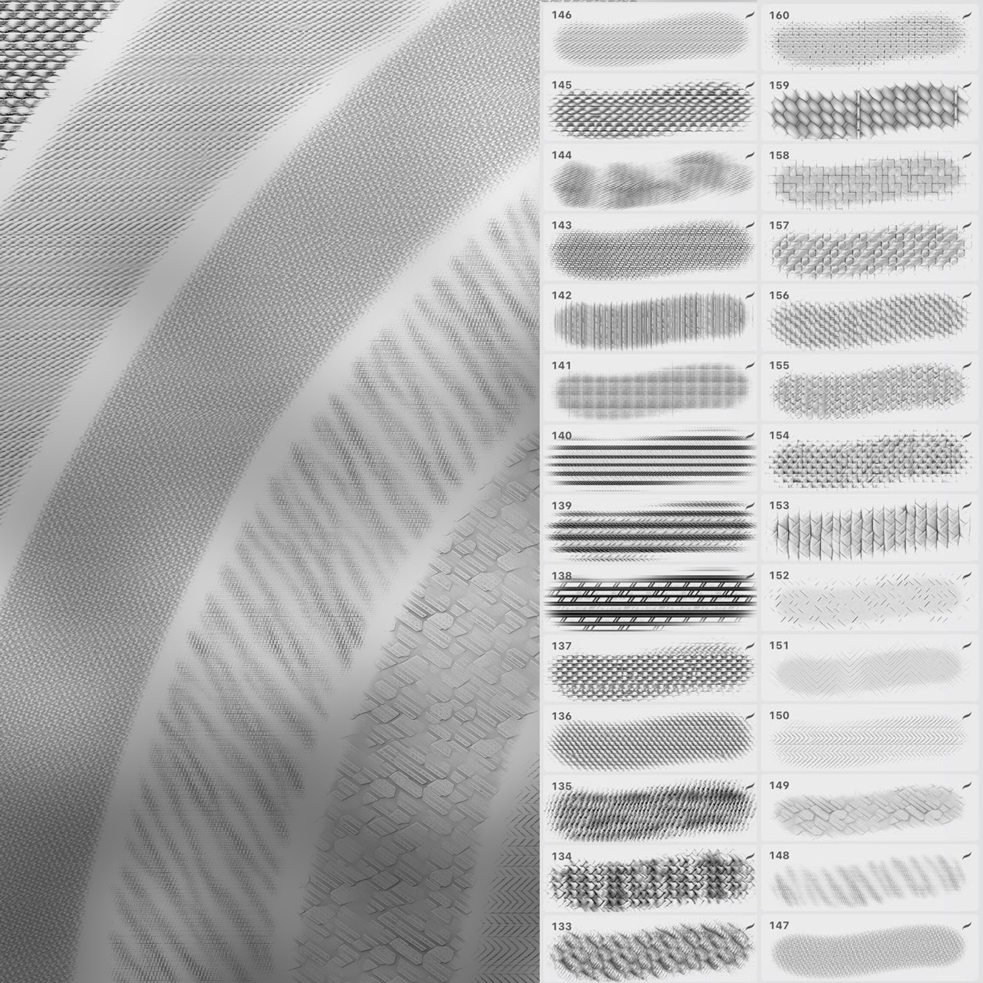 160 Procreate Carbon Fiber Texture Brushes