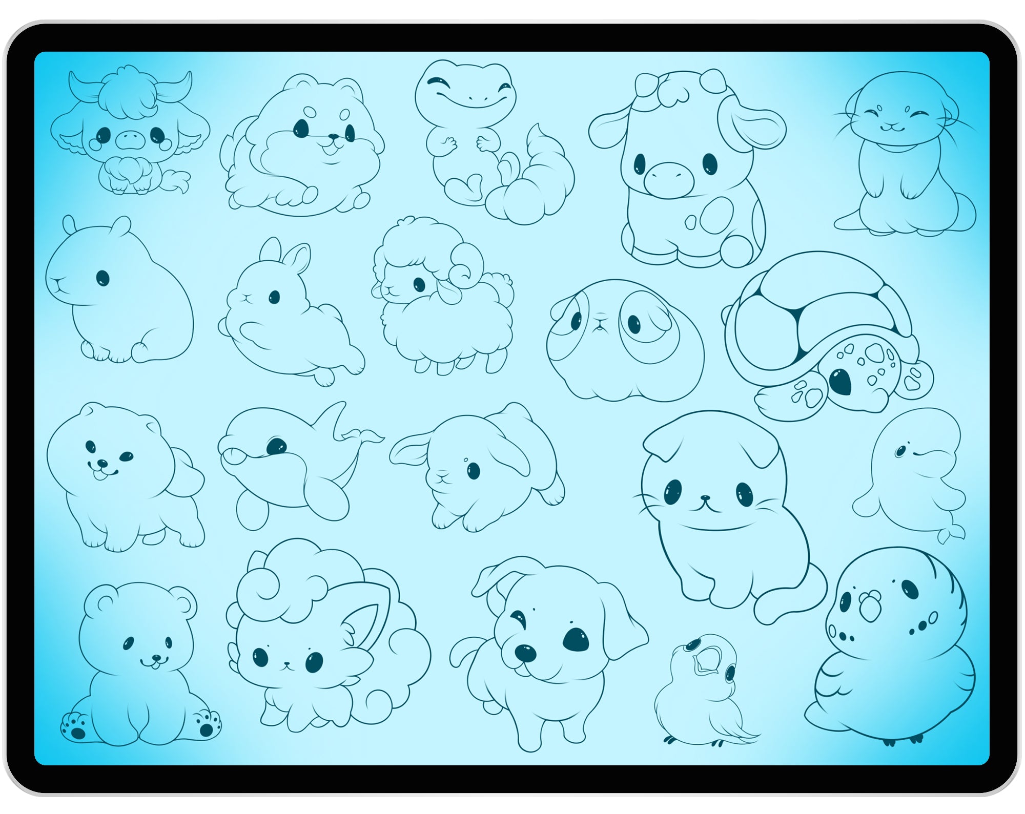 50 Cutest Animals Stamps for Procreate