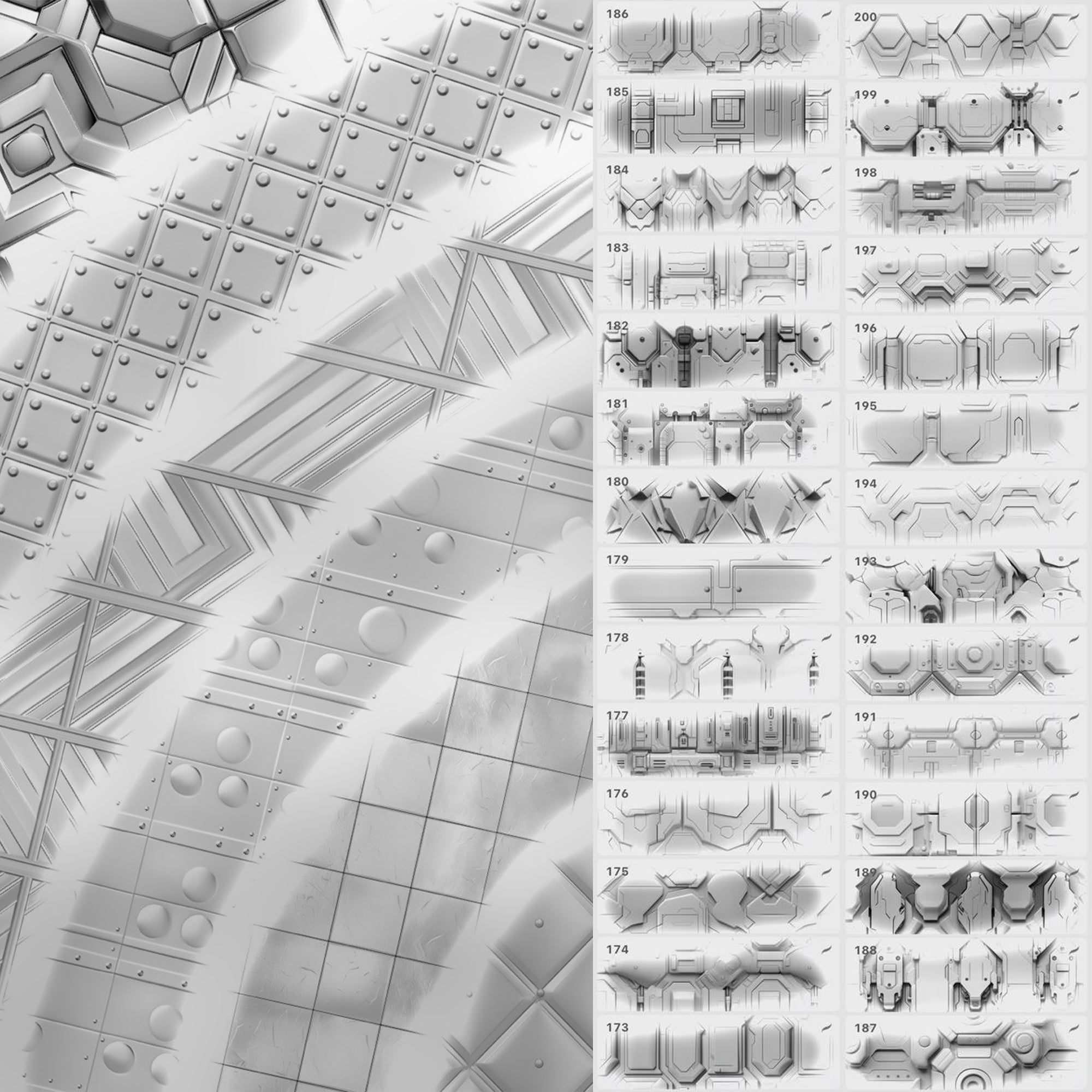 200 Procreate Metallic Panel Texture Brushes