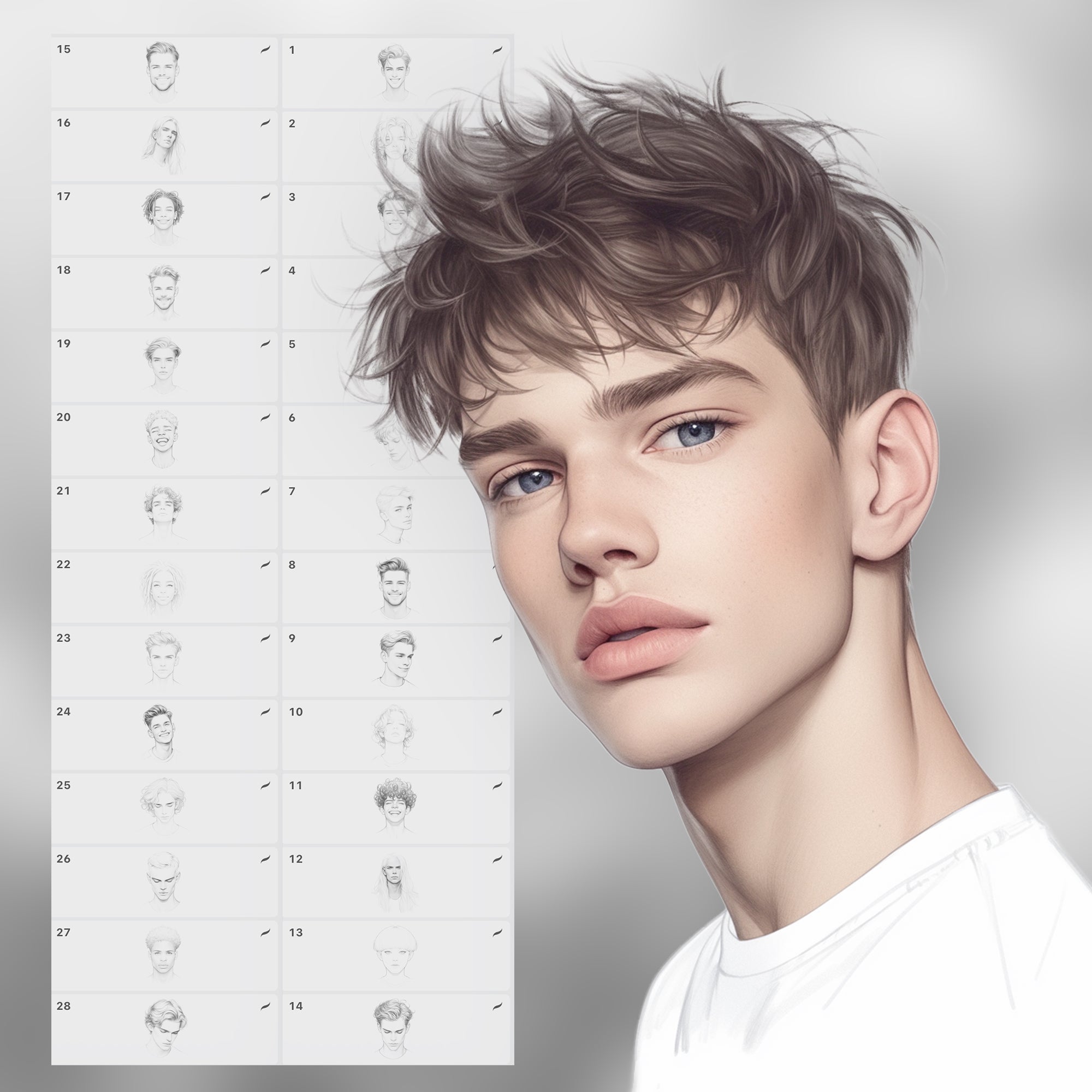 100 Procreate Cute Boys Stamp Brushes