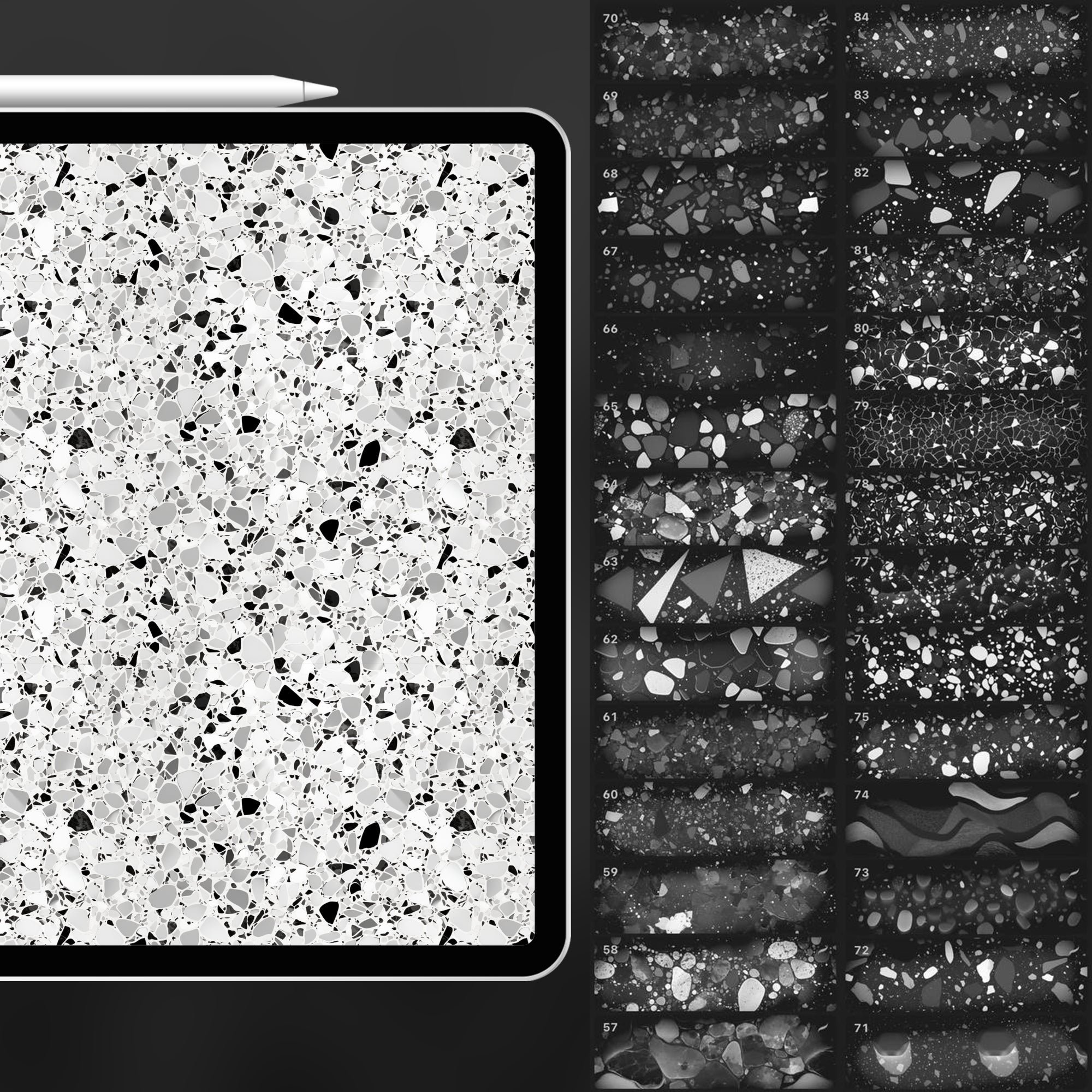 80 Procreate Terrazzo Texture Brushes