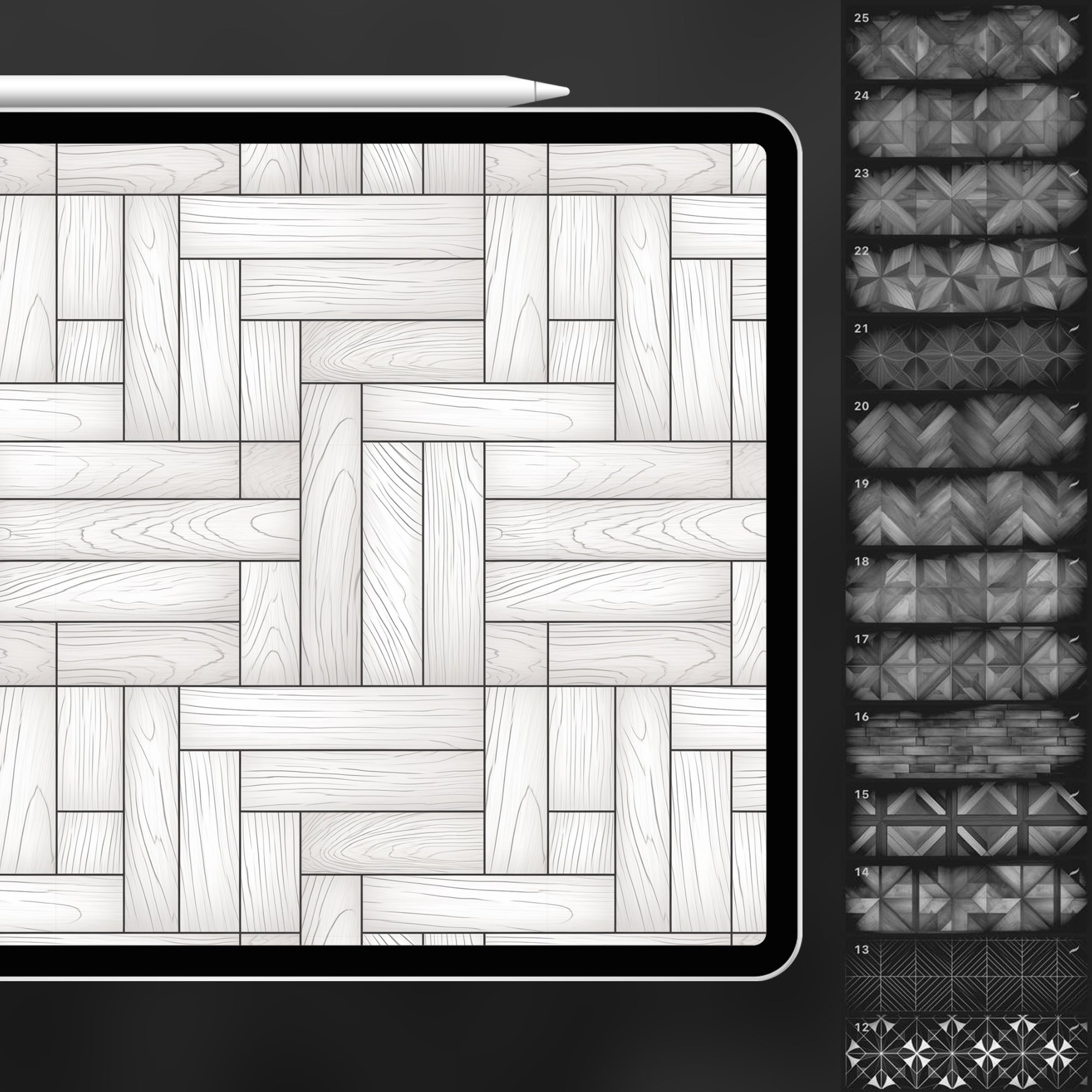 130 Procreate Parquet Texture Brushes