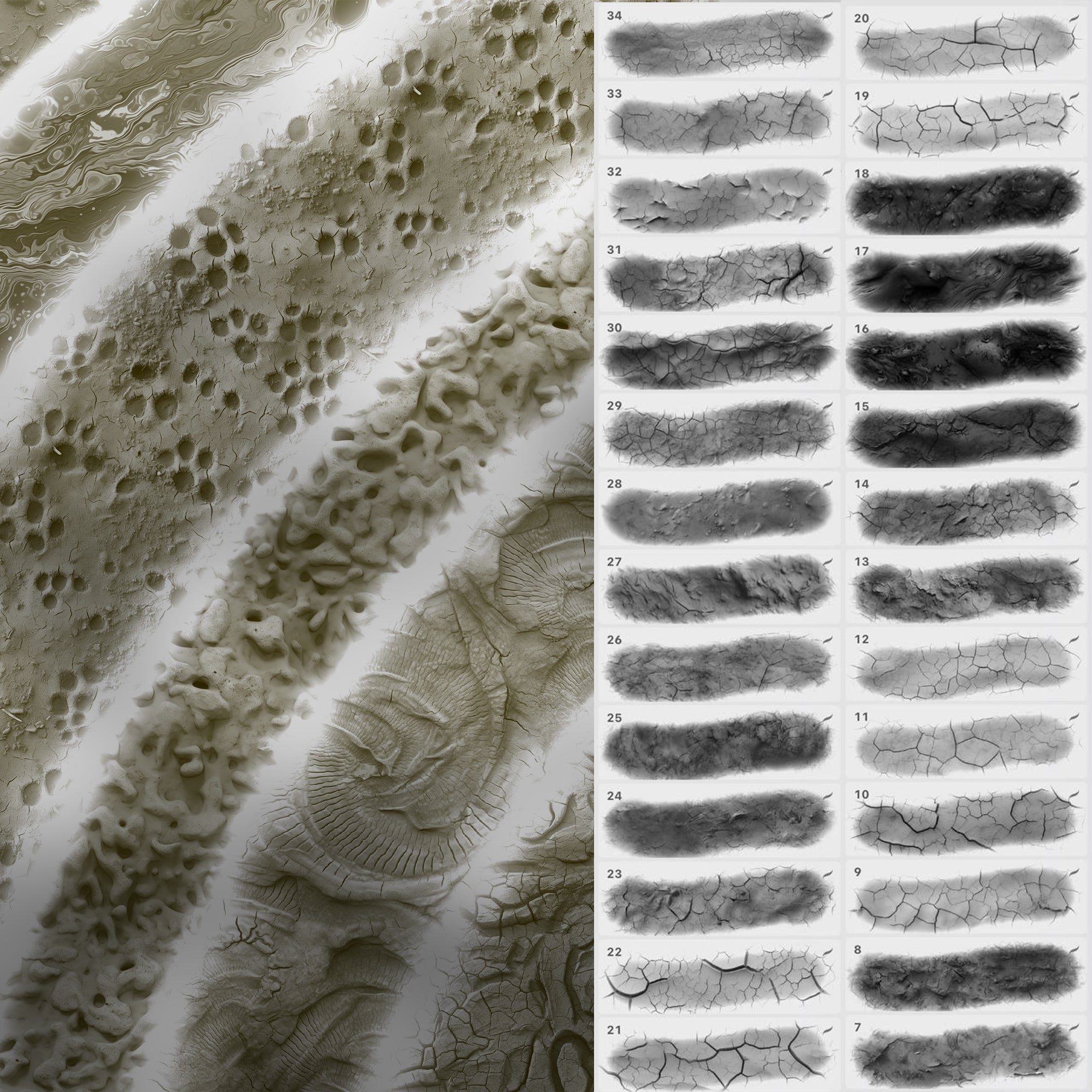 160 Procreate Mud Texture Brushes