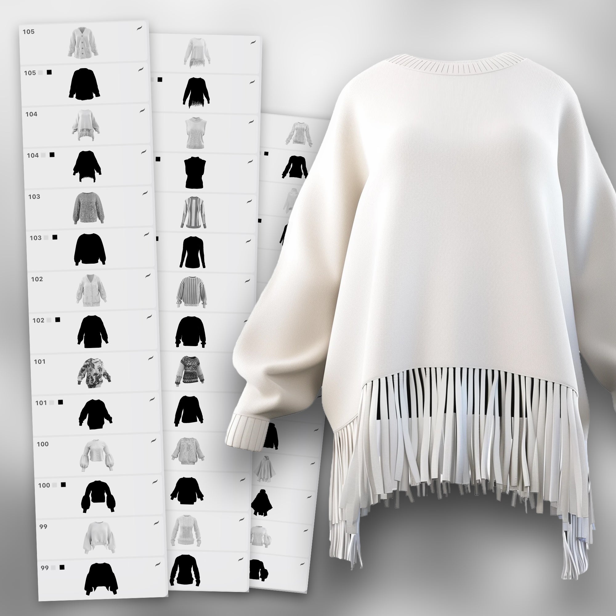 120 Procreate 2D Sweater Stamp Brushes