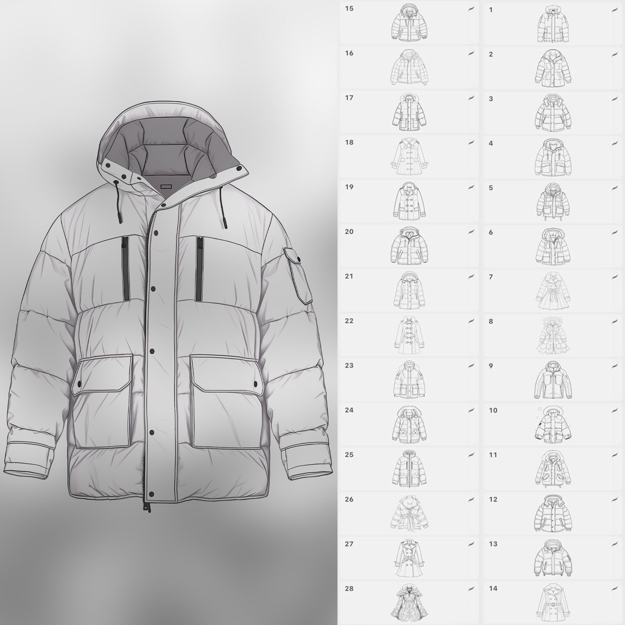 200 Procreate Winter Jacket Stamps Brushes