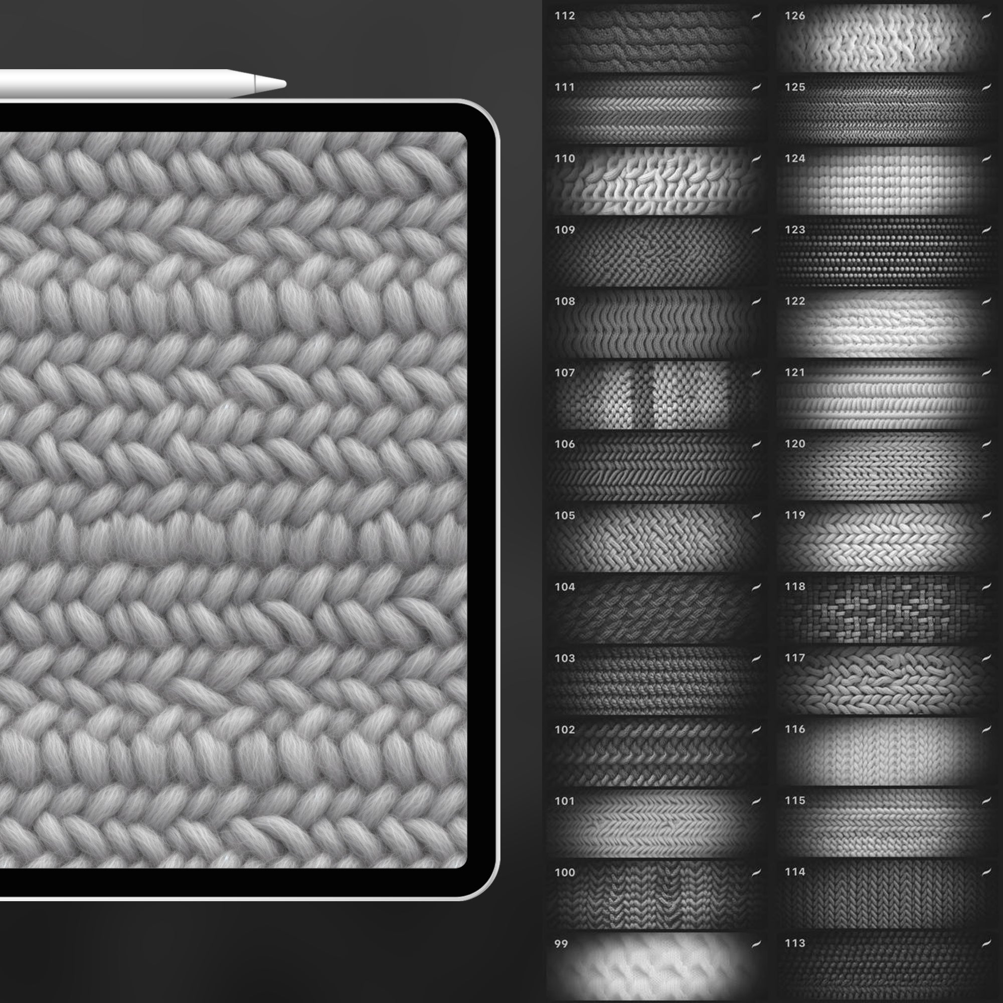 120 Procreate Wool Texture Brushes