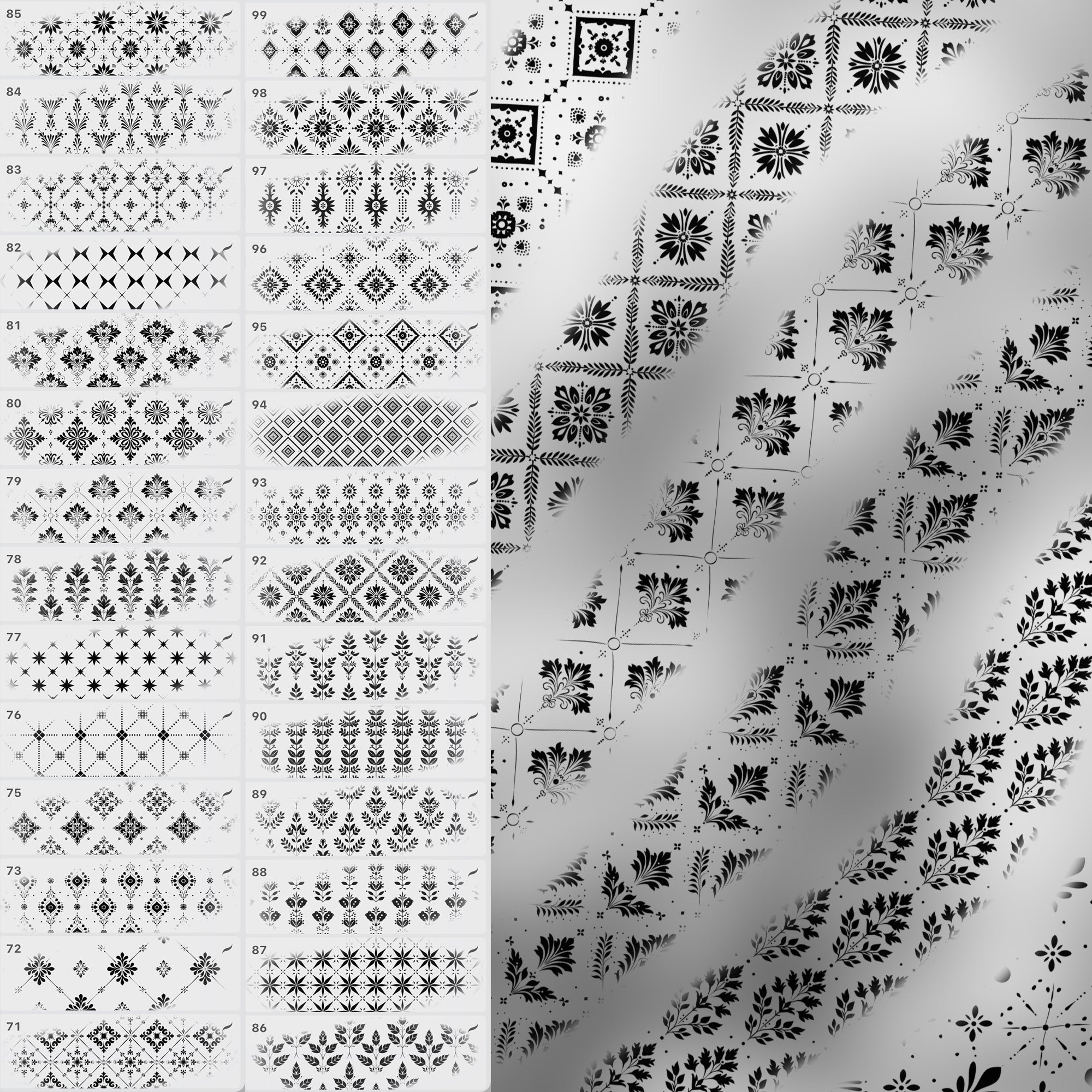 100 Procreate Vintage Pattern Brush