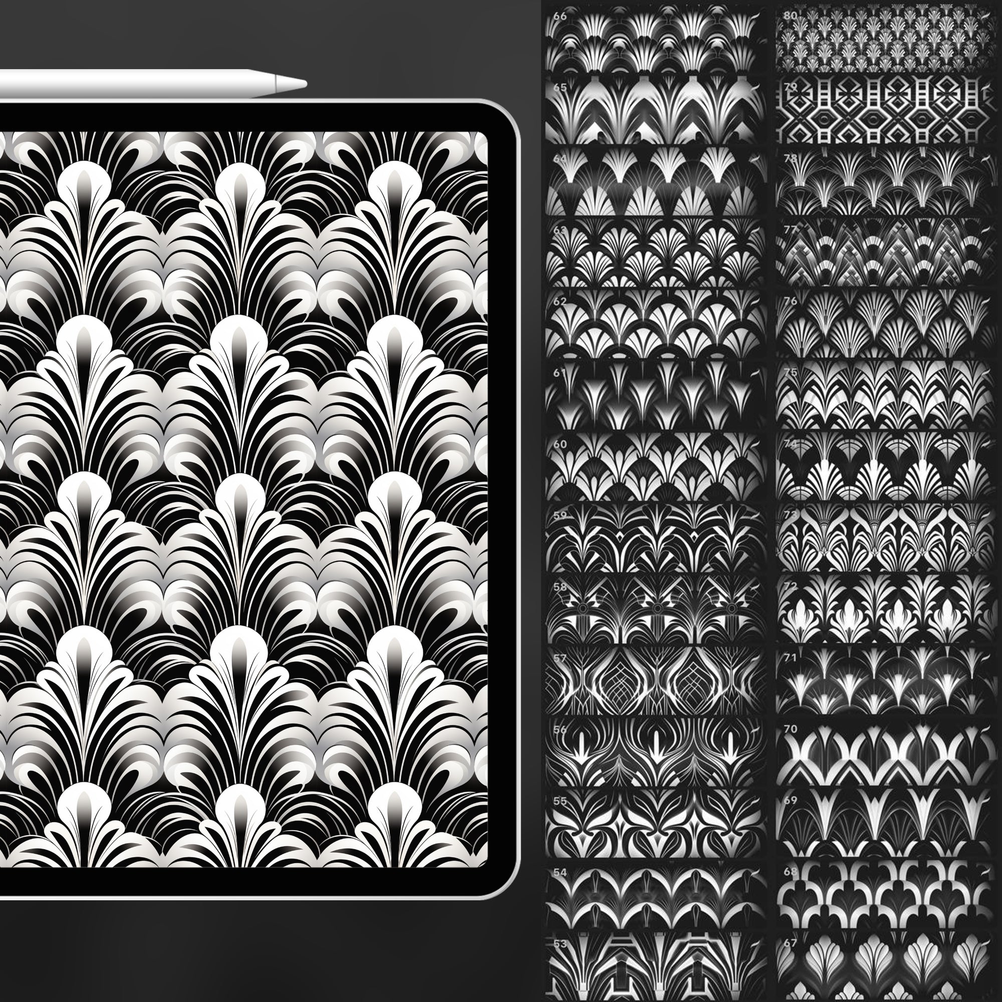 80 Procreate Art Deco Pattern Brushes