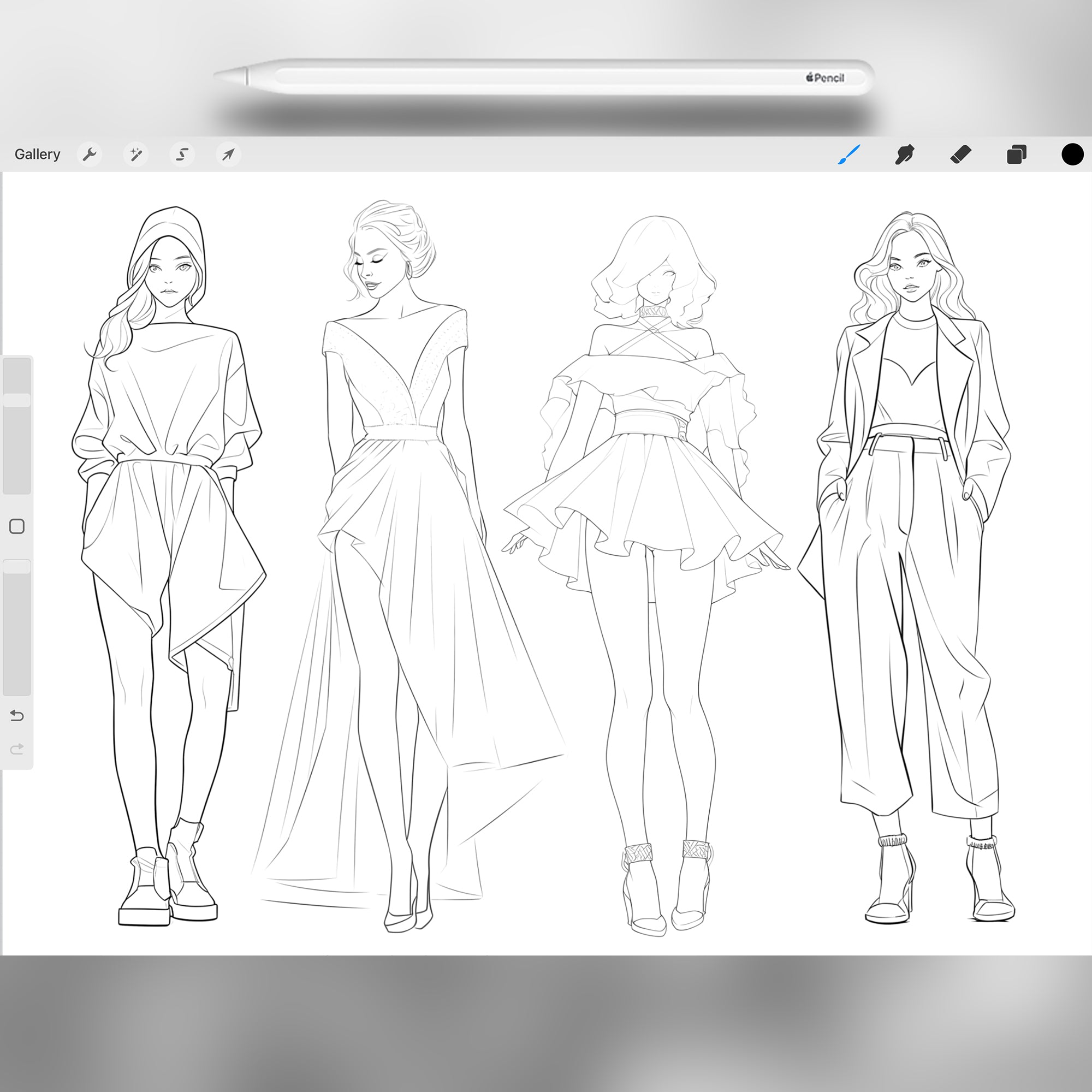 80 Procreate Fashion Girls Stamps Brushes