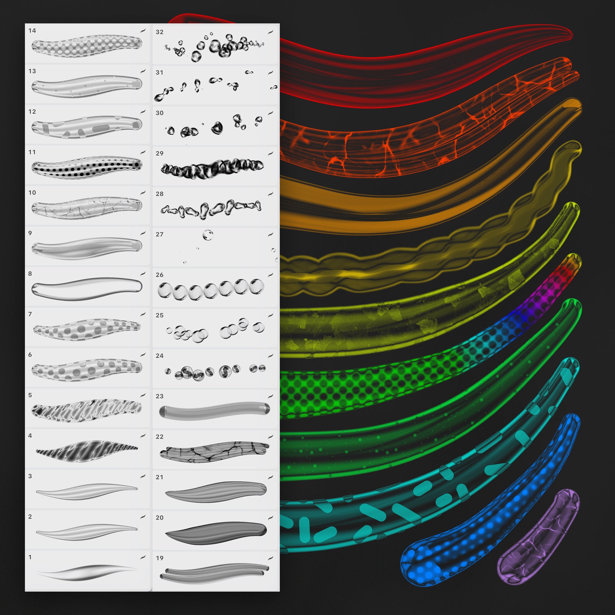 50 Procreate Bubble Brushes