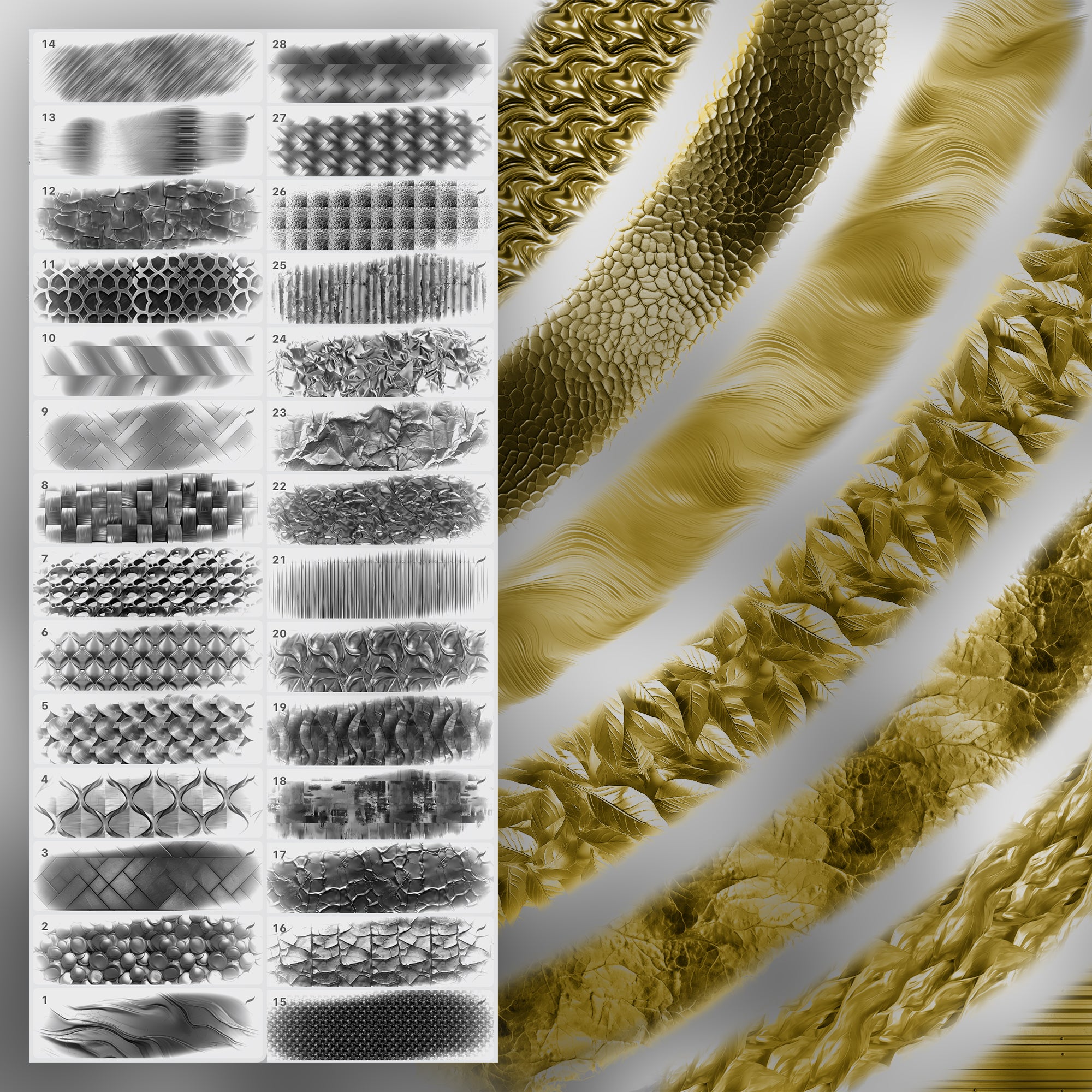 160 Procreate Metal Texture Brushes