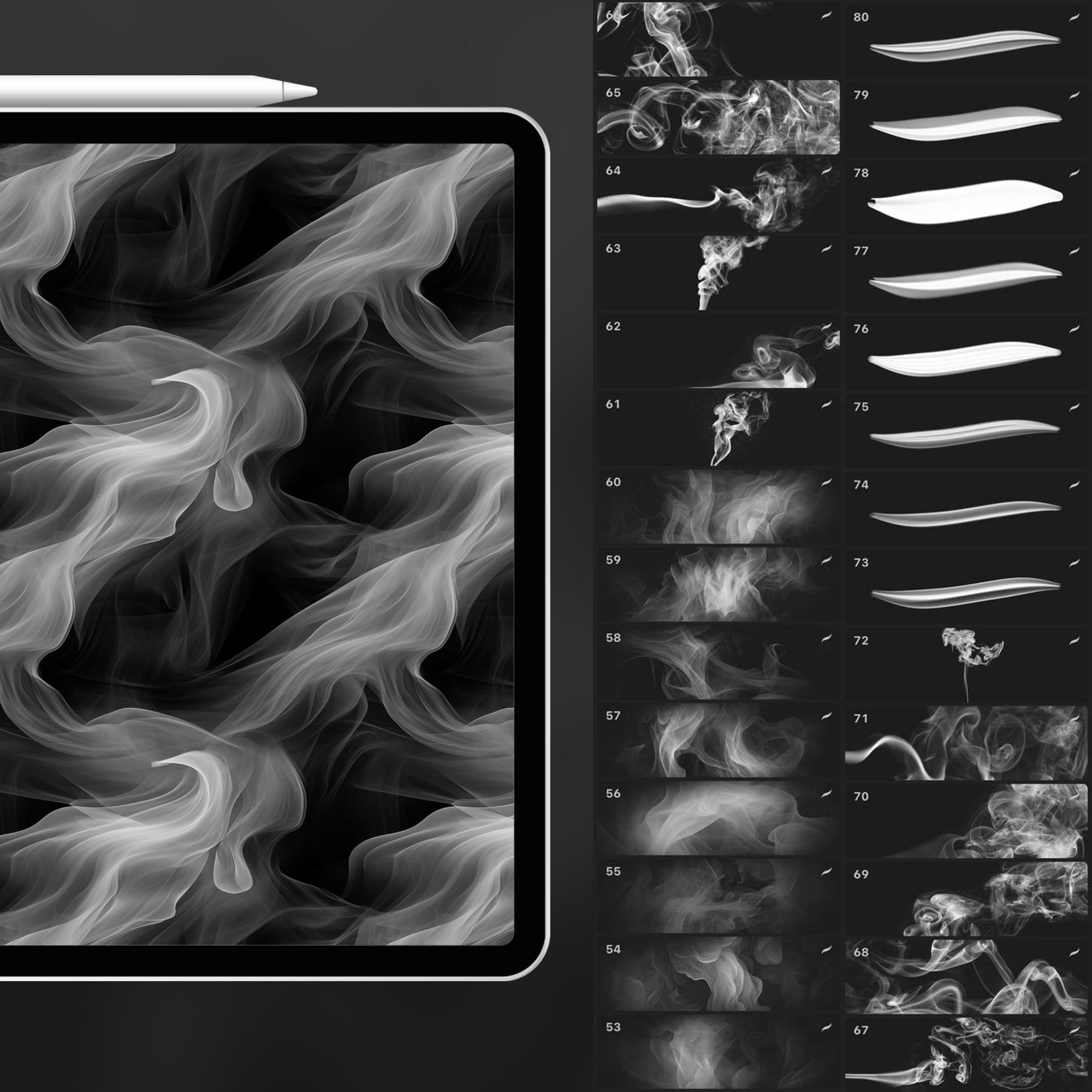 80 Procreate Smoke Texture Brushes