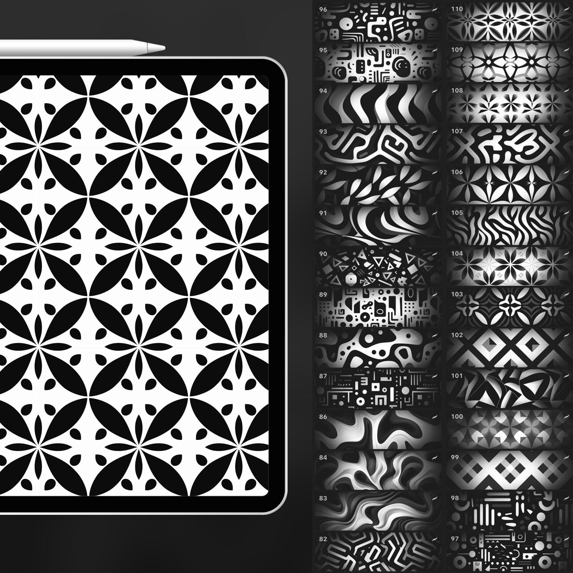 110 Procreate Shape Pattern Brushes