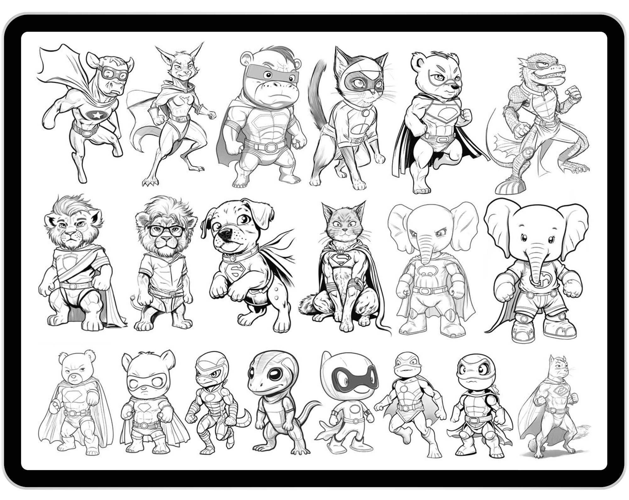 50 Procreate Superheroes Stamp Brushes Part-1 Brushes