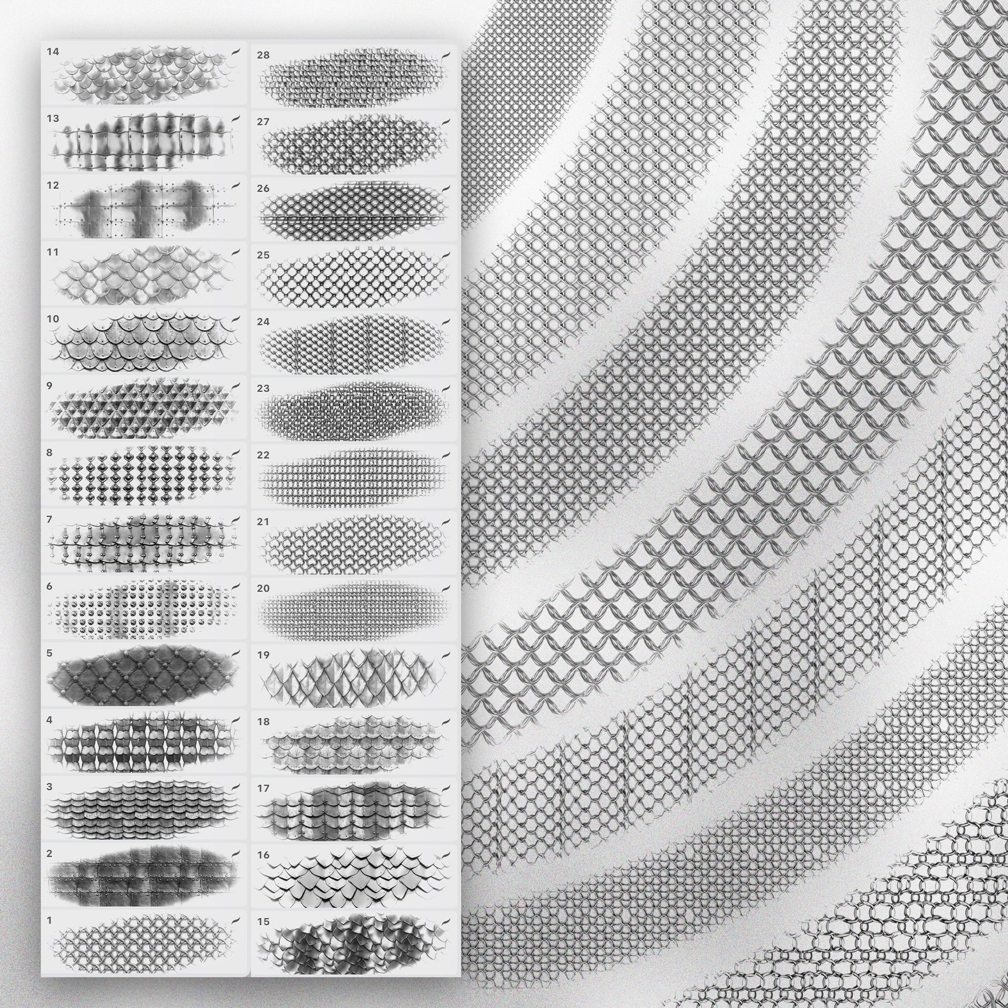 110 Procreate Knight Armor Texture Brushes