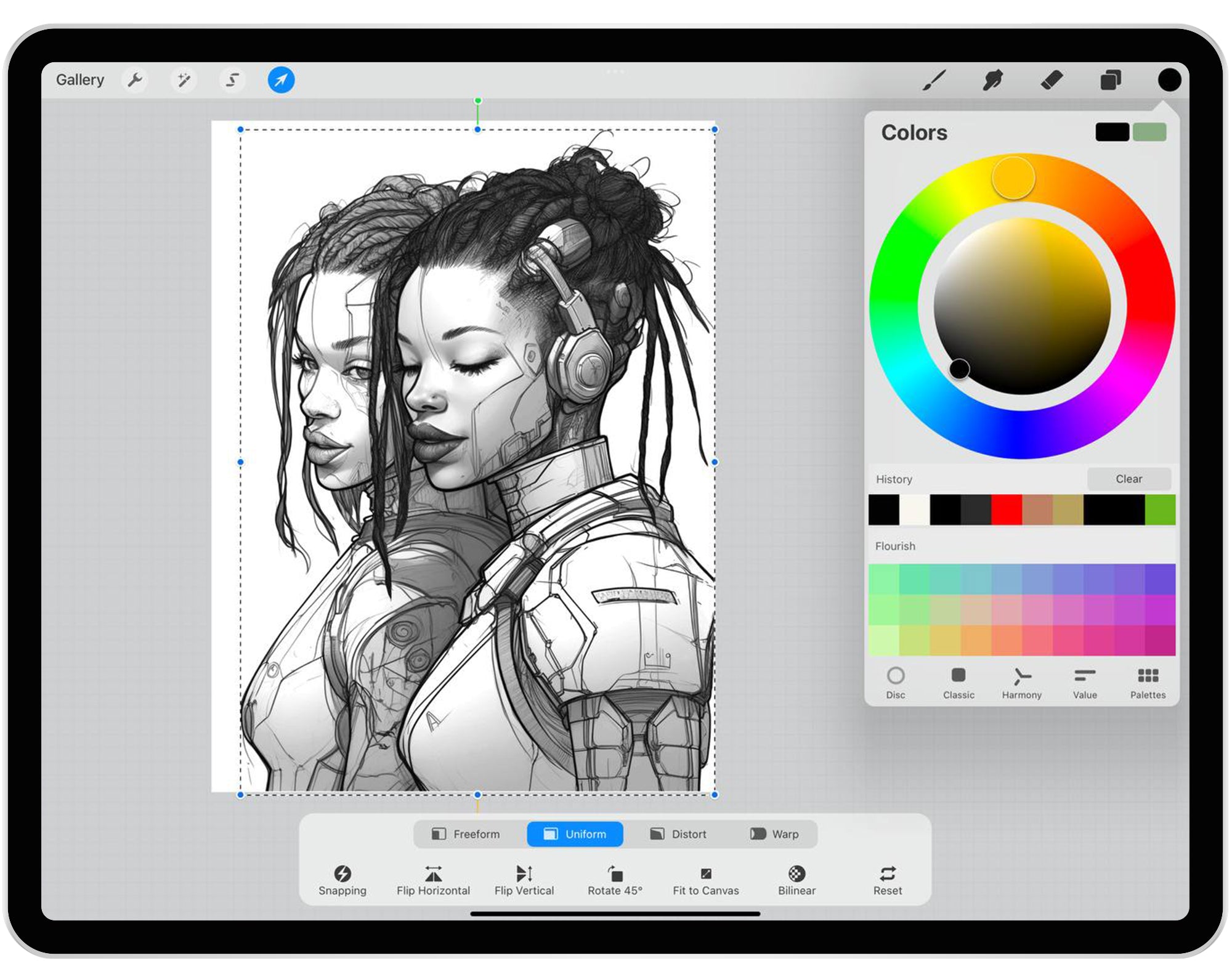 60 Cyberpunk Afro Women Brushes for Procreate and Photoshop