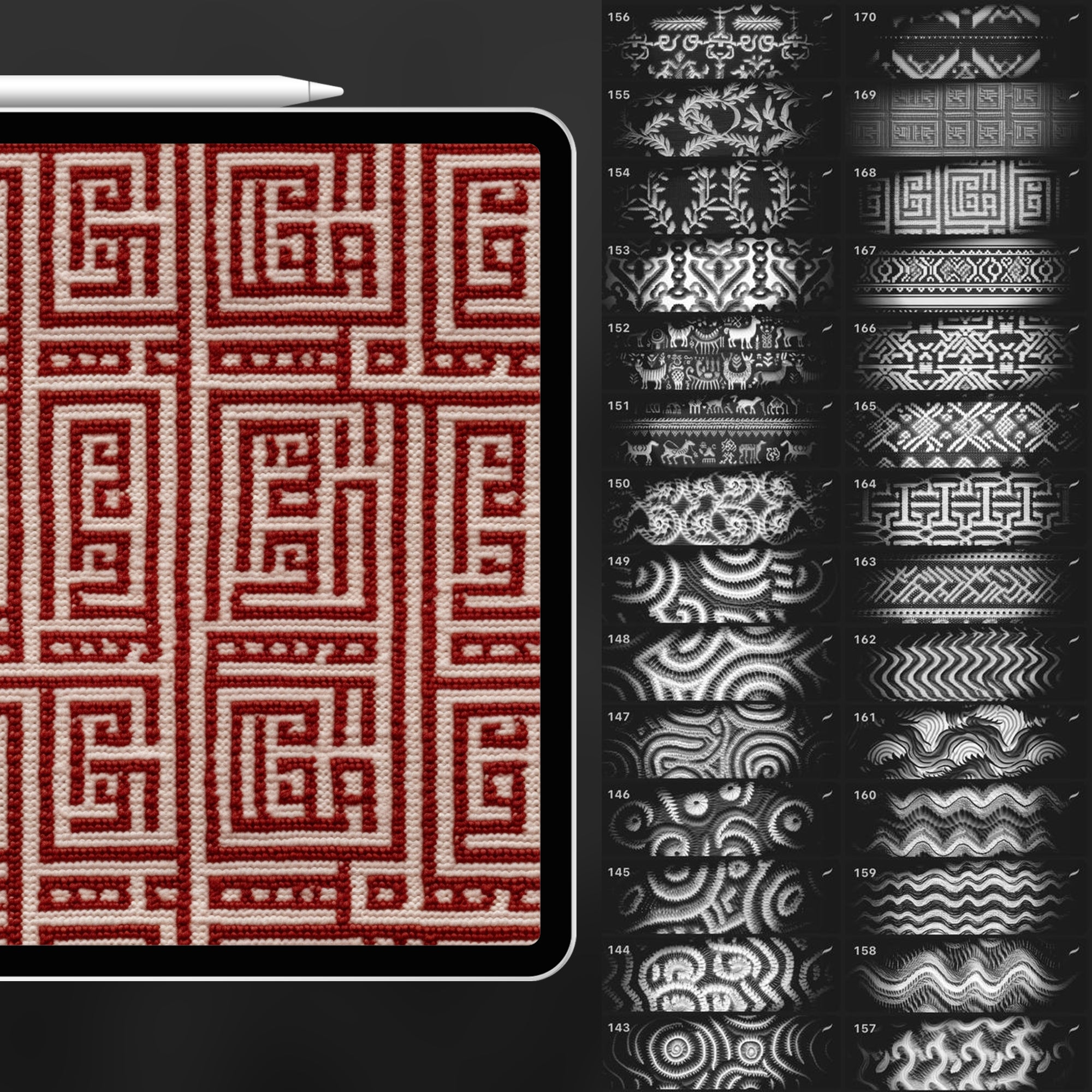 170 Procreate Greek Pattern Brushes