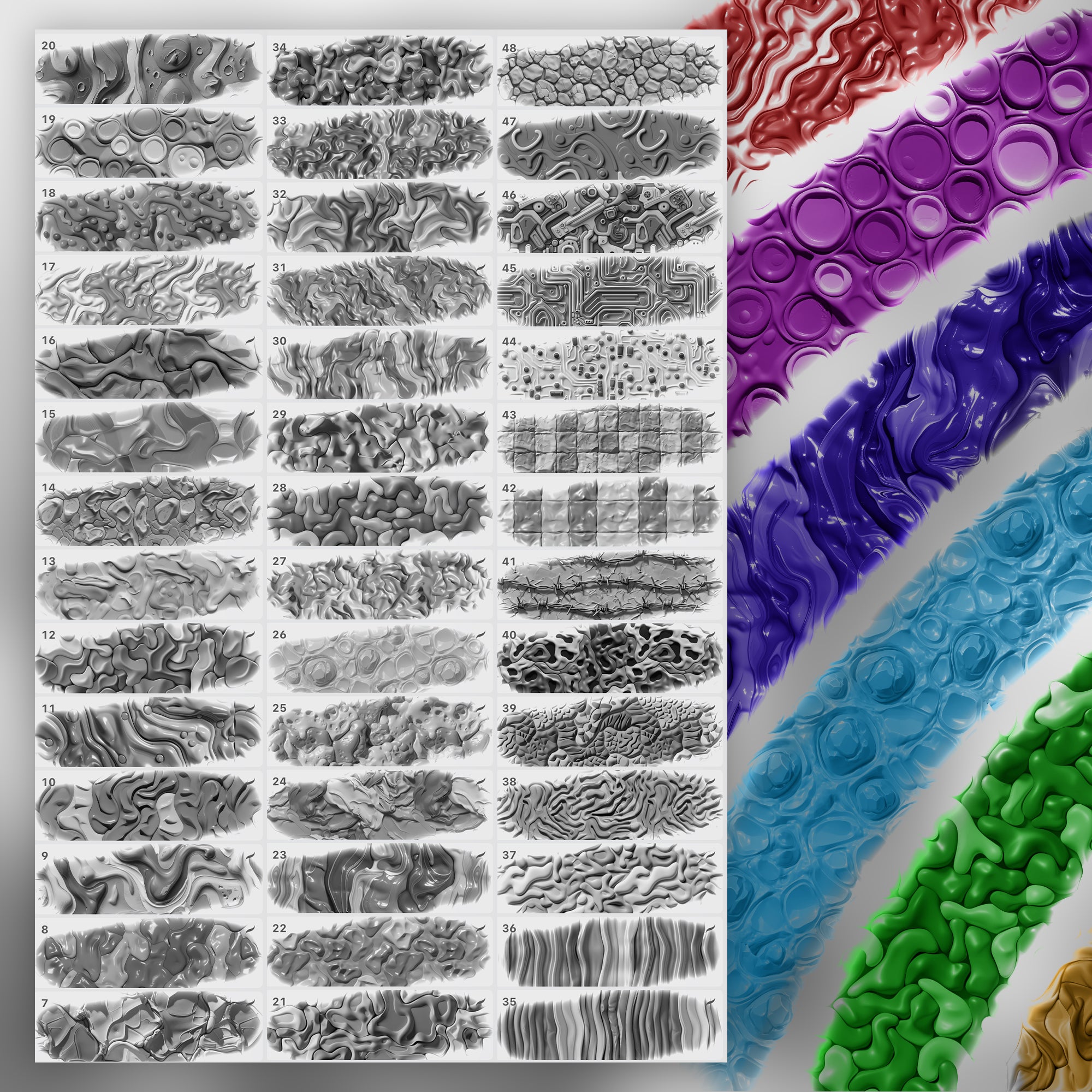 100 Procreate Plasticine Texture Brushes