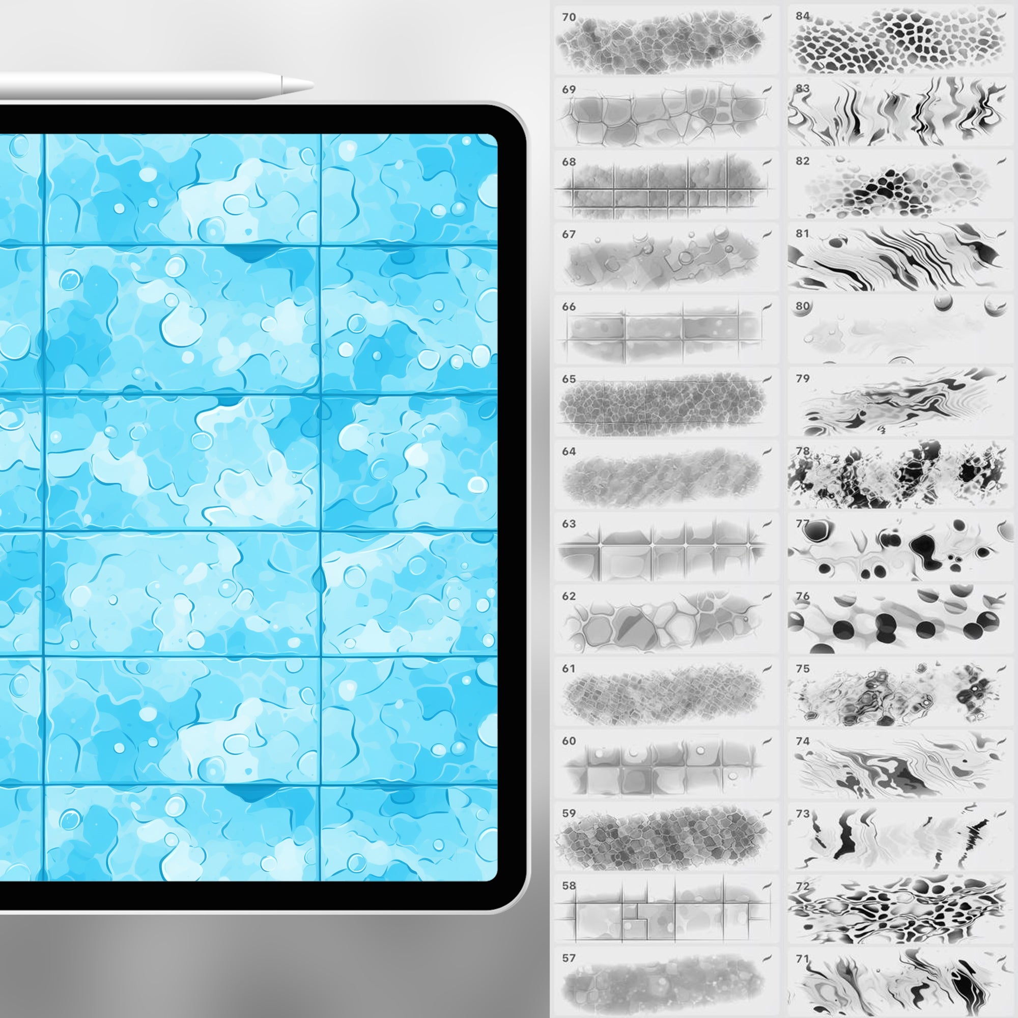 80 Procreate Pool Water Texture Brushes