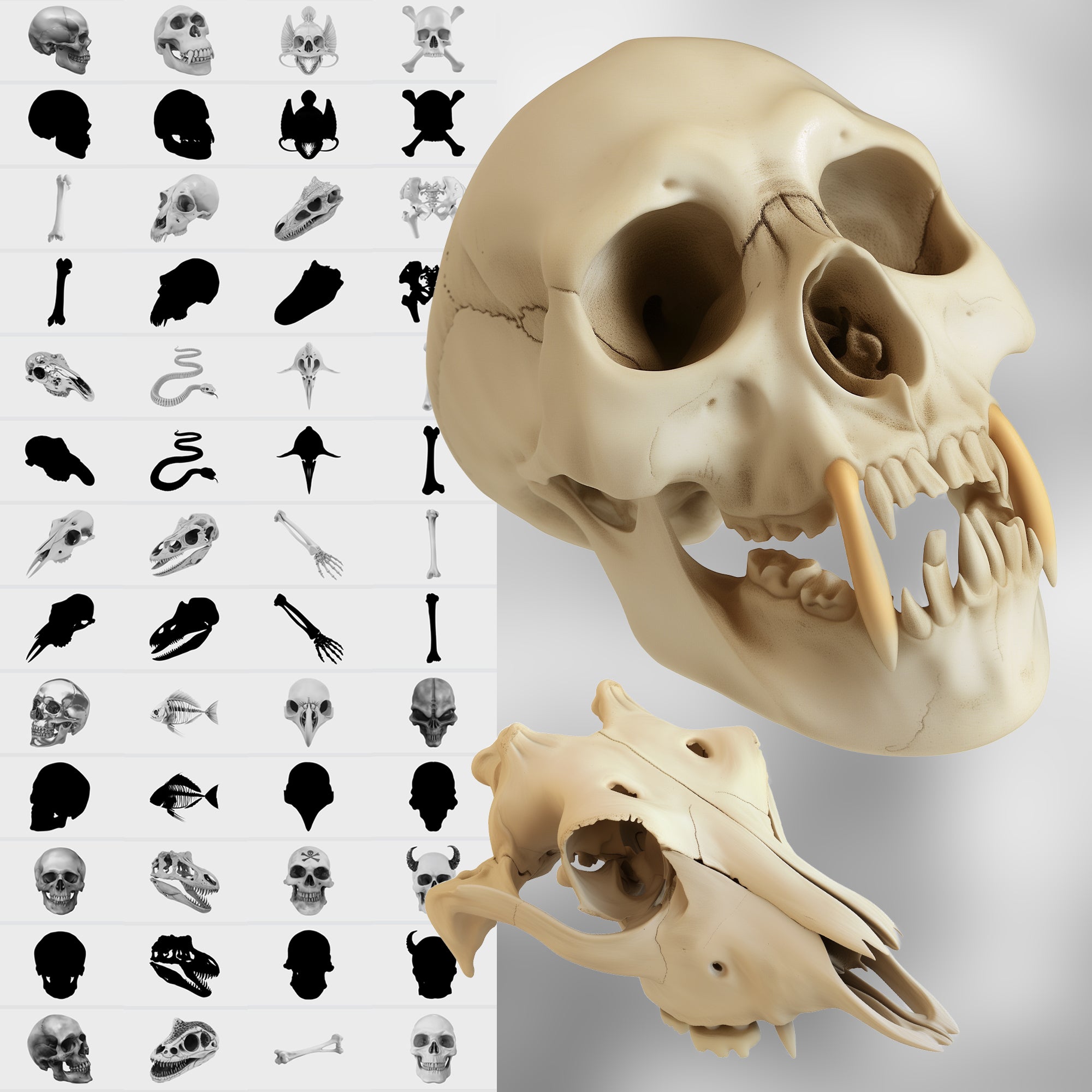 100 Procreate 2D Skull Stamp Brushes