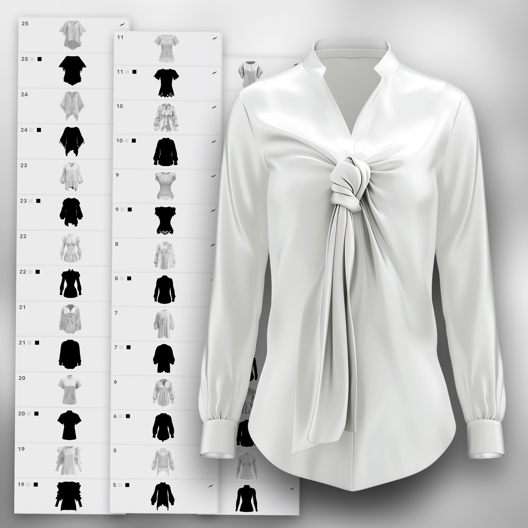 120 Procreate 2D Blouses Stamp Brushes