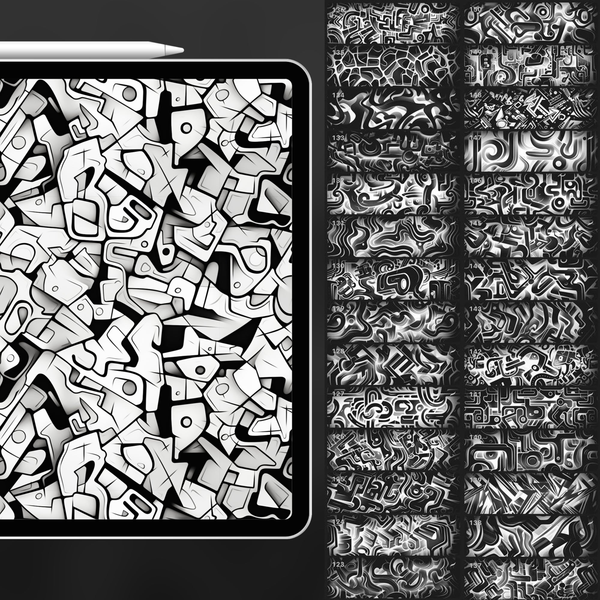 150 Procreate Graffiti Pattern Brushes