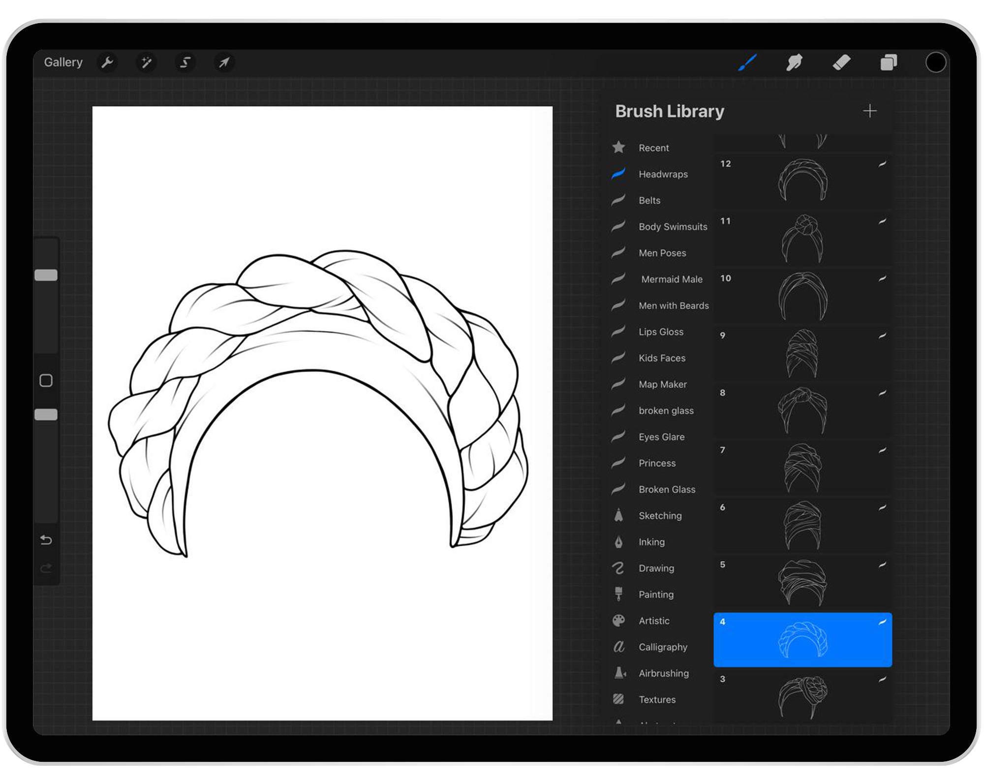 30 Fashion Headbands Stamp Brushes for Procreate