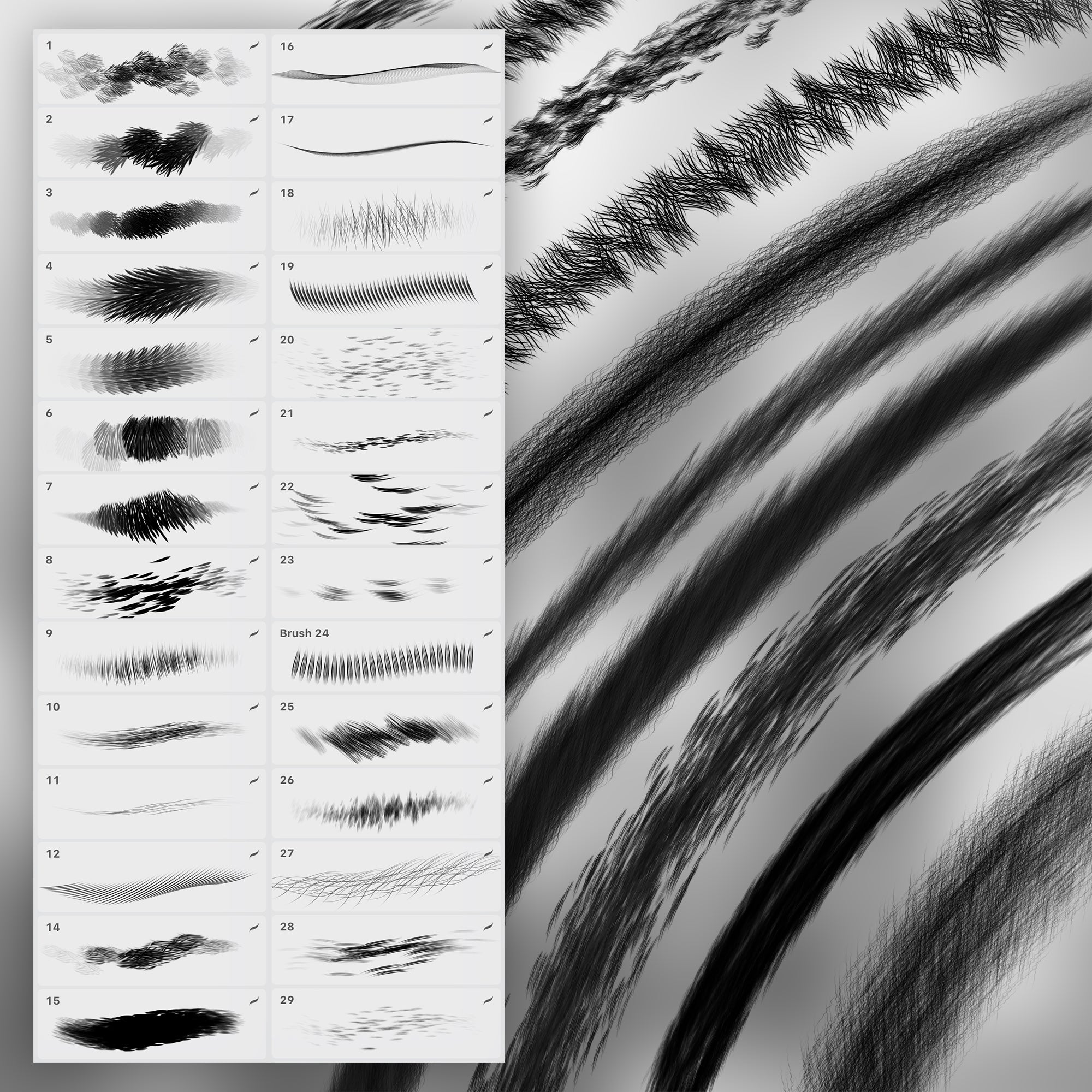 60 Procreate Realistic Fur Brushes