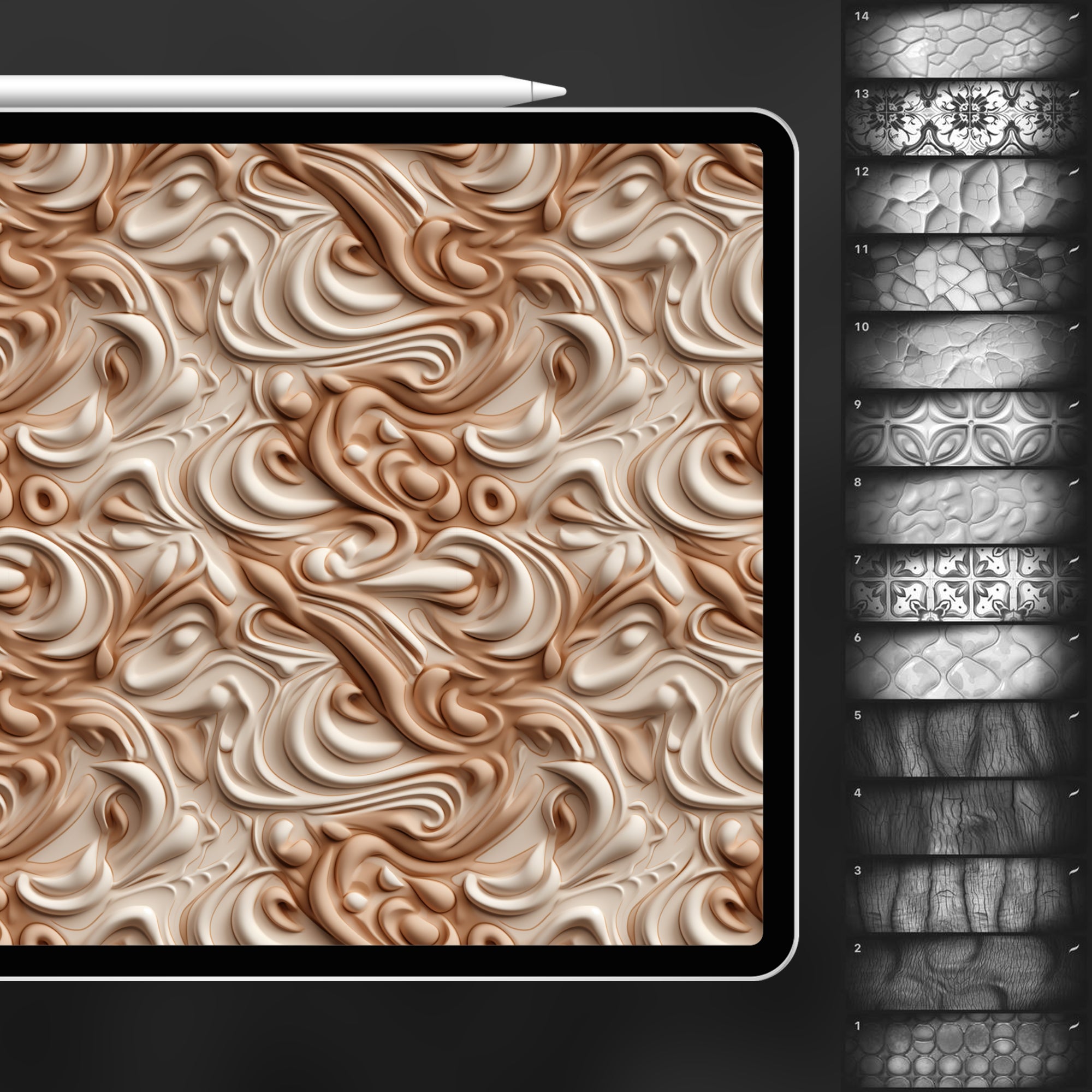 150 Procreate Ceramic Texture Brushes