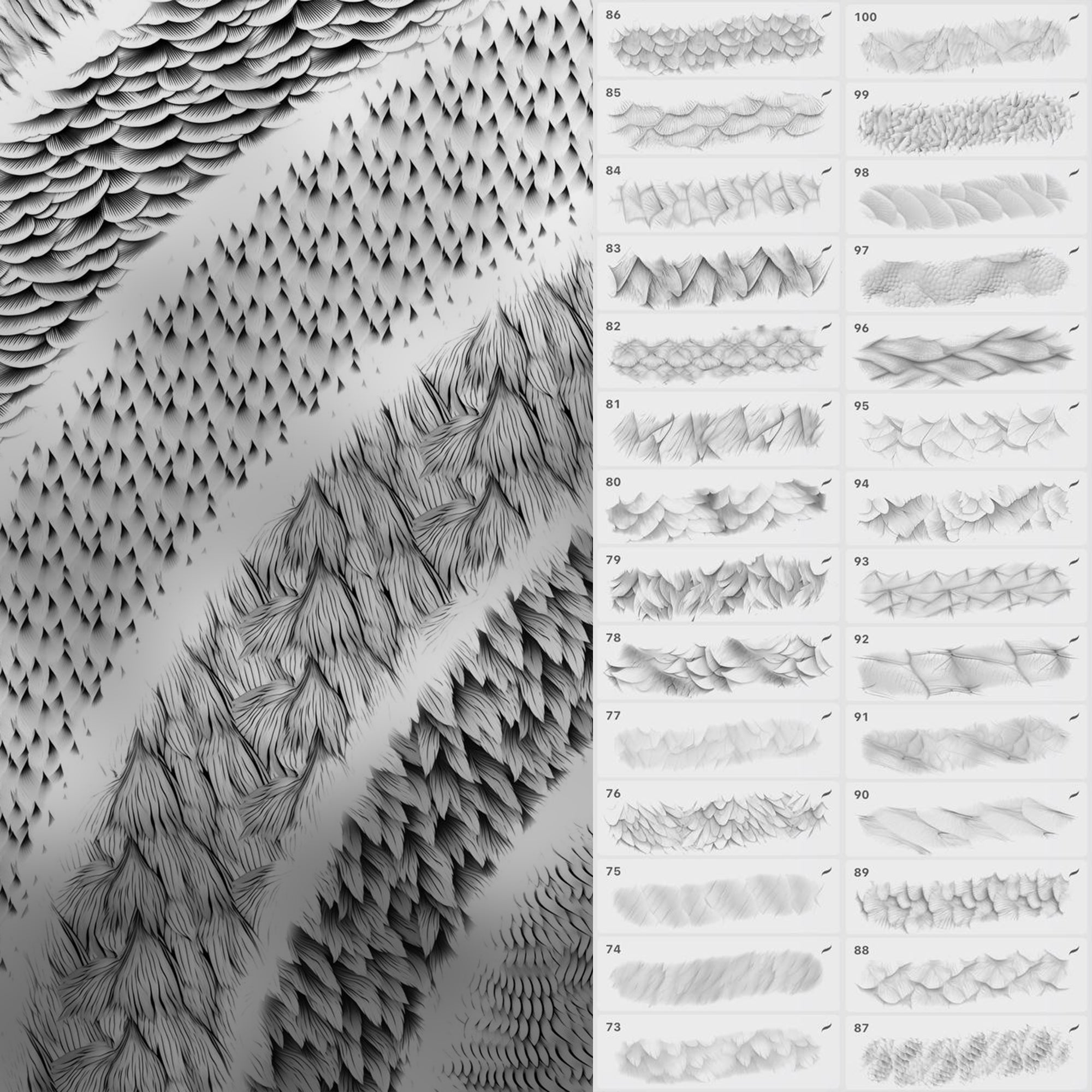 100 Procreate Wings Textures (Part-1) Brushes