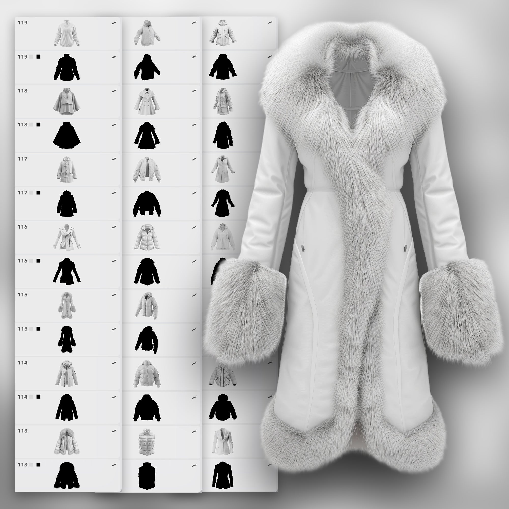 120 Procreate 2D Outerwear Stamp Brushes