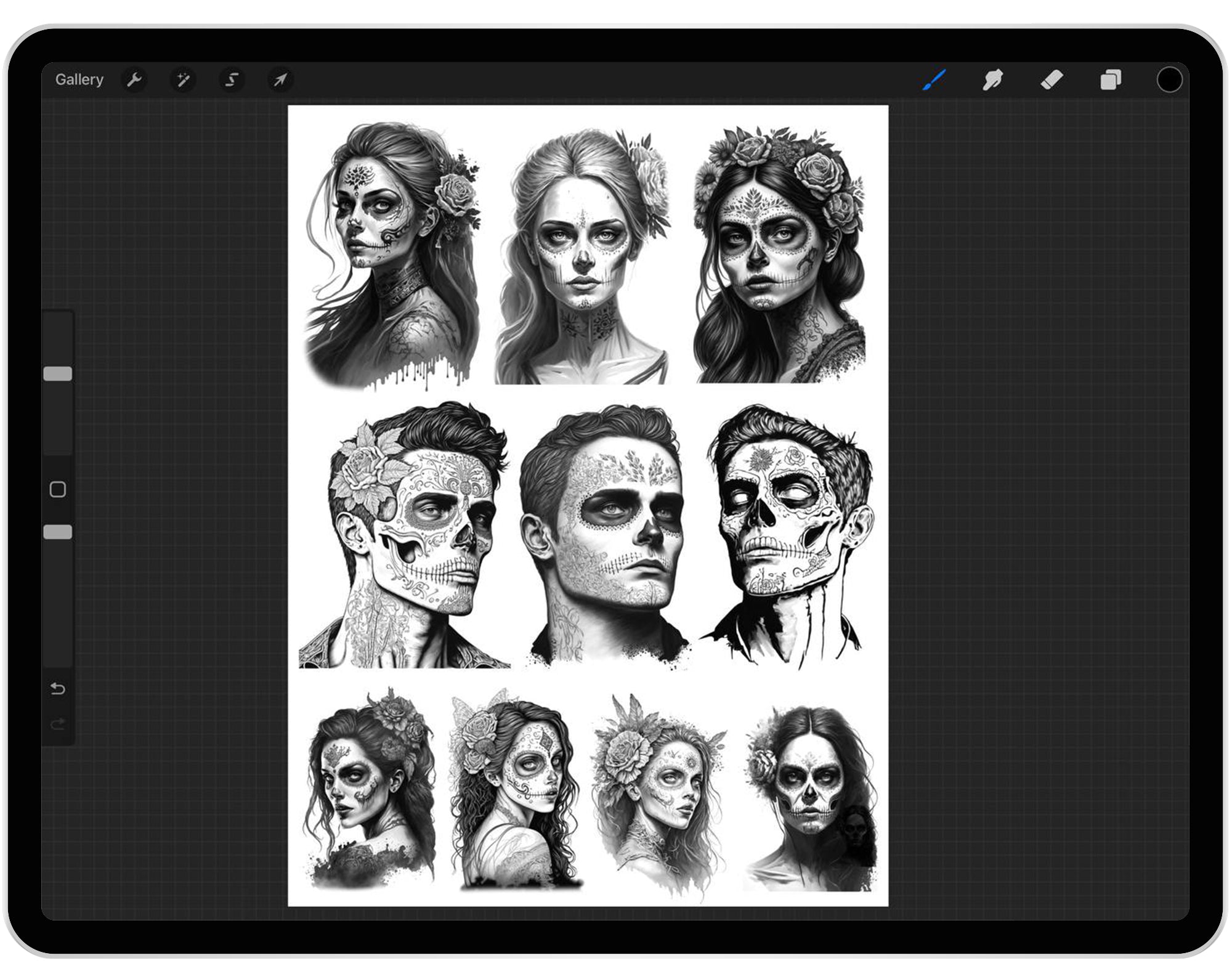 24 Procreate Day of the Dead Stamp Brushes