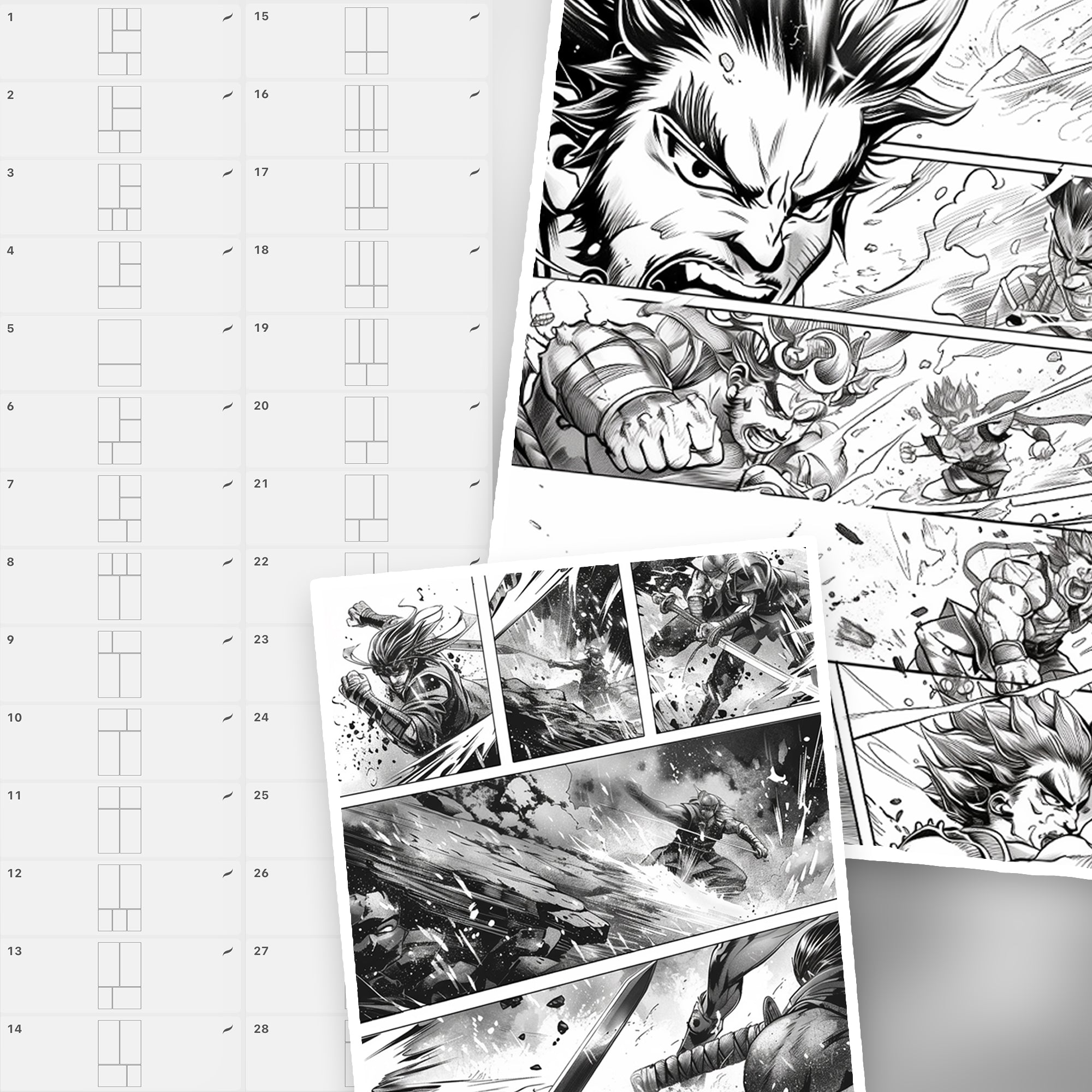 133 Procreate Manga Storyboard Templates Brushes