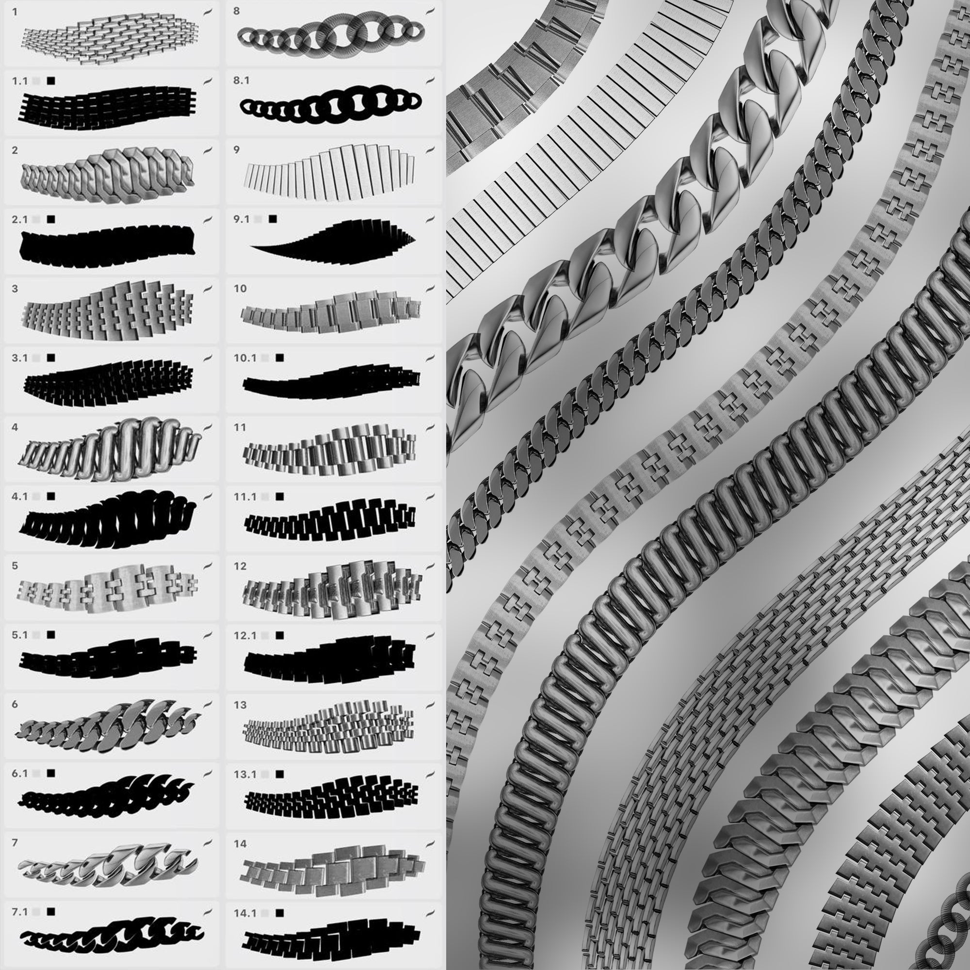 50 Watch Strap 2D Brushes for Procreate