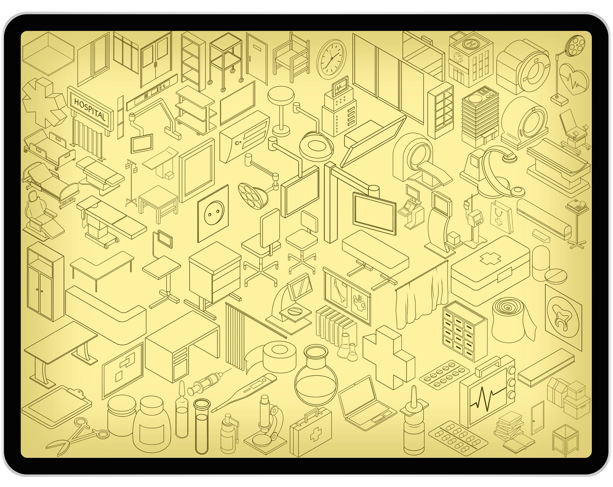 100 Isometric Hospital Brush for Procreate