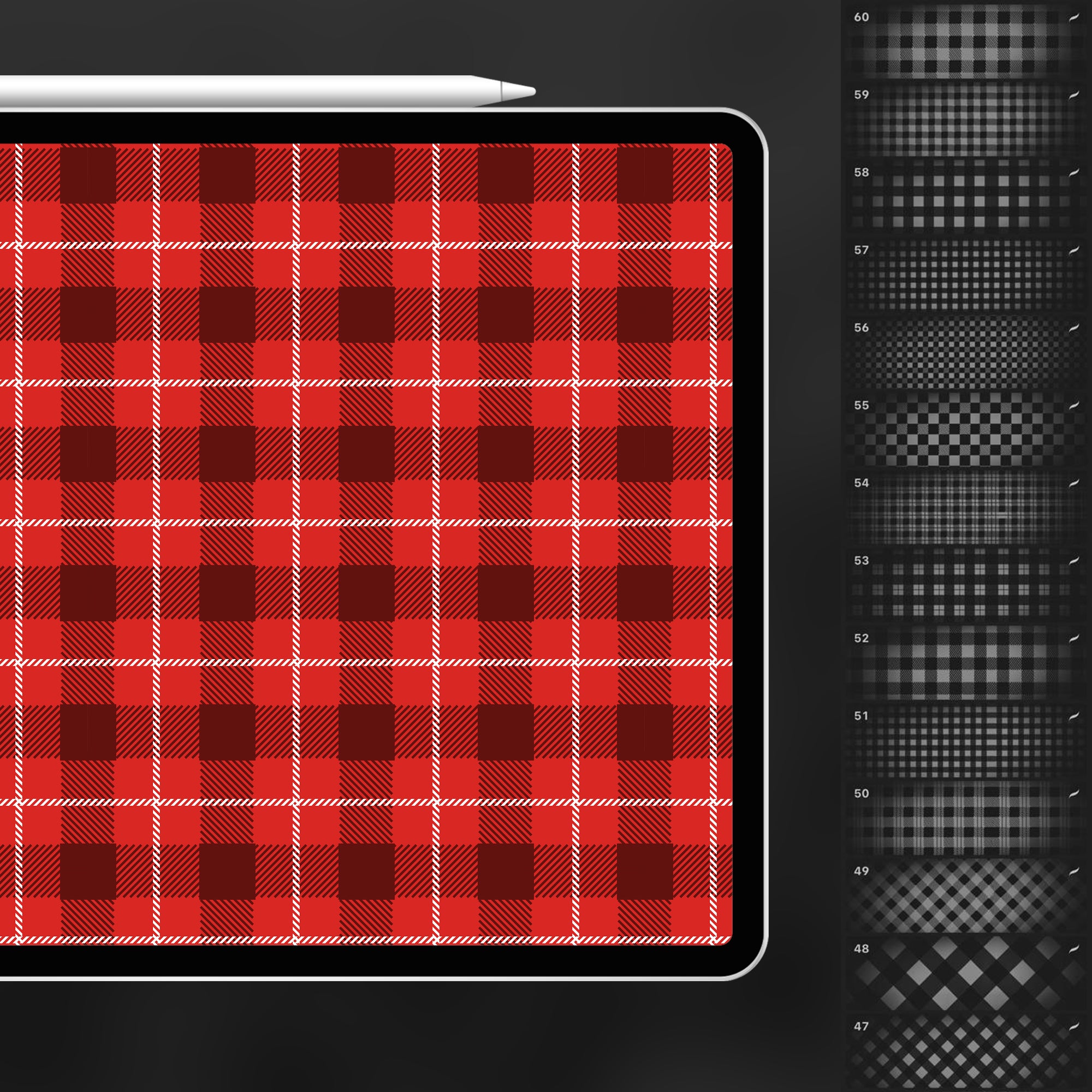 60 Procreate Plaid Texture Brushes