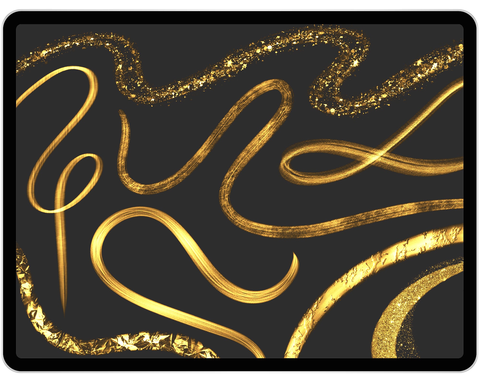 30 Glitter and Metallic Brushes for Procreate