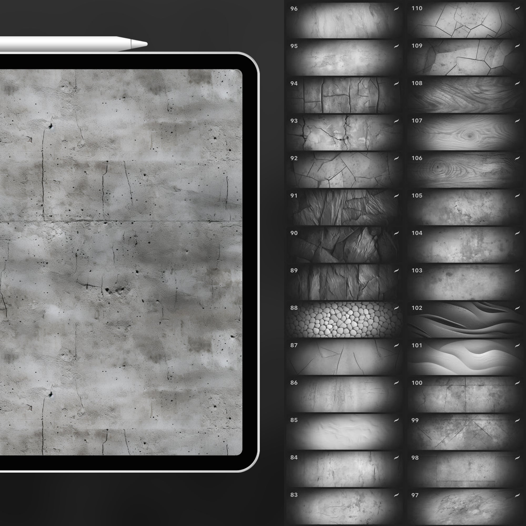 110 Procreate Concrete Texture Brushes