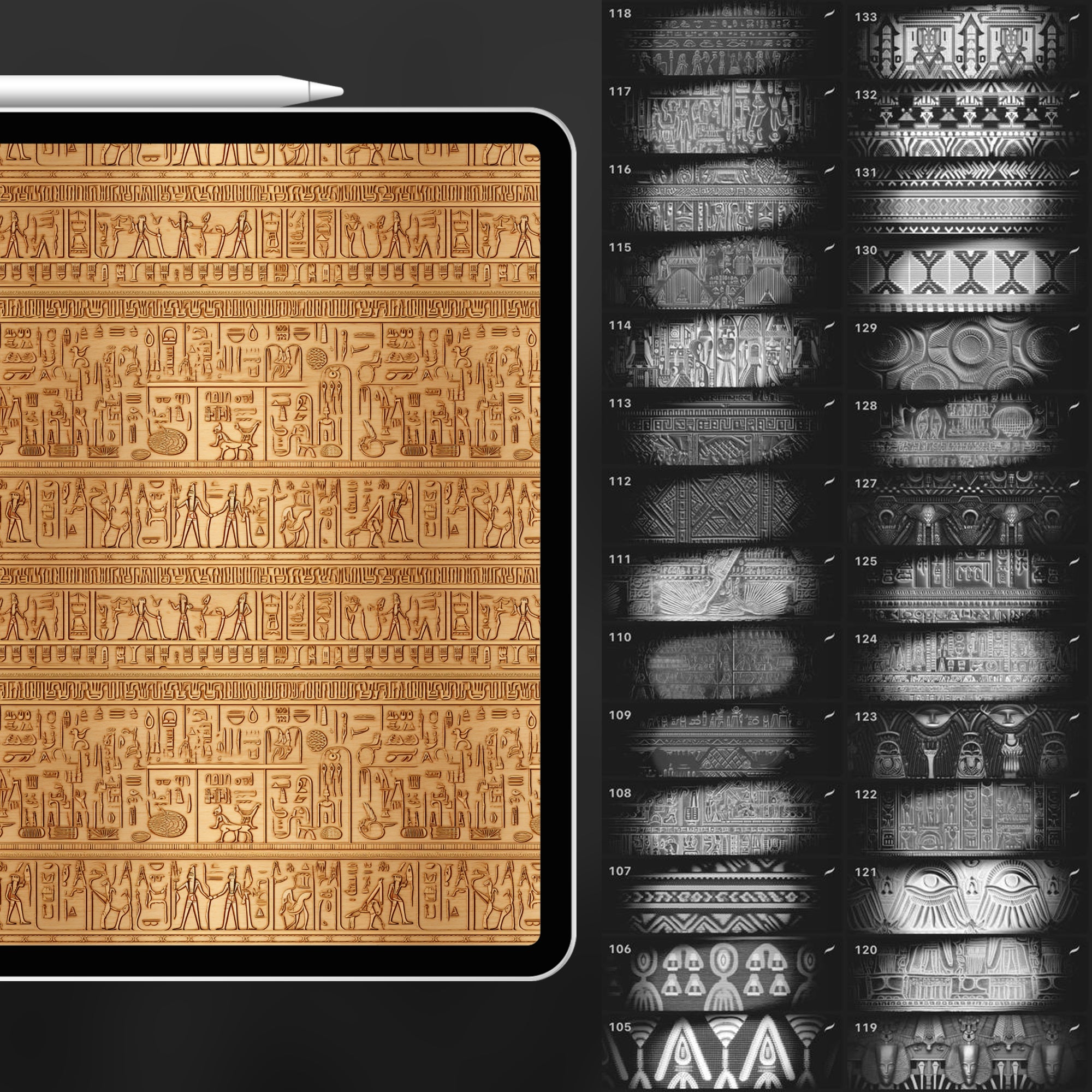 130 Procreate Egypt Pattern Brushes