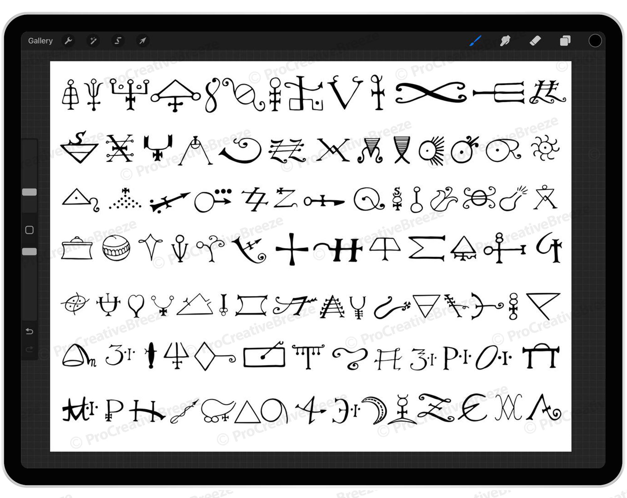 100 Procreate Alchemy Symbols Stamp Brushes