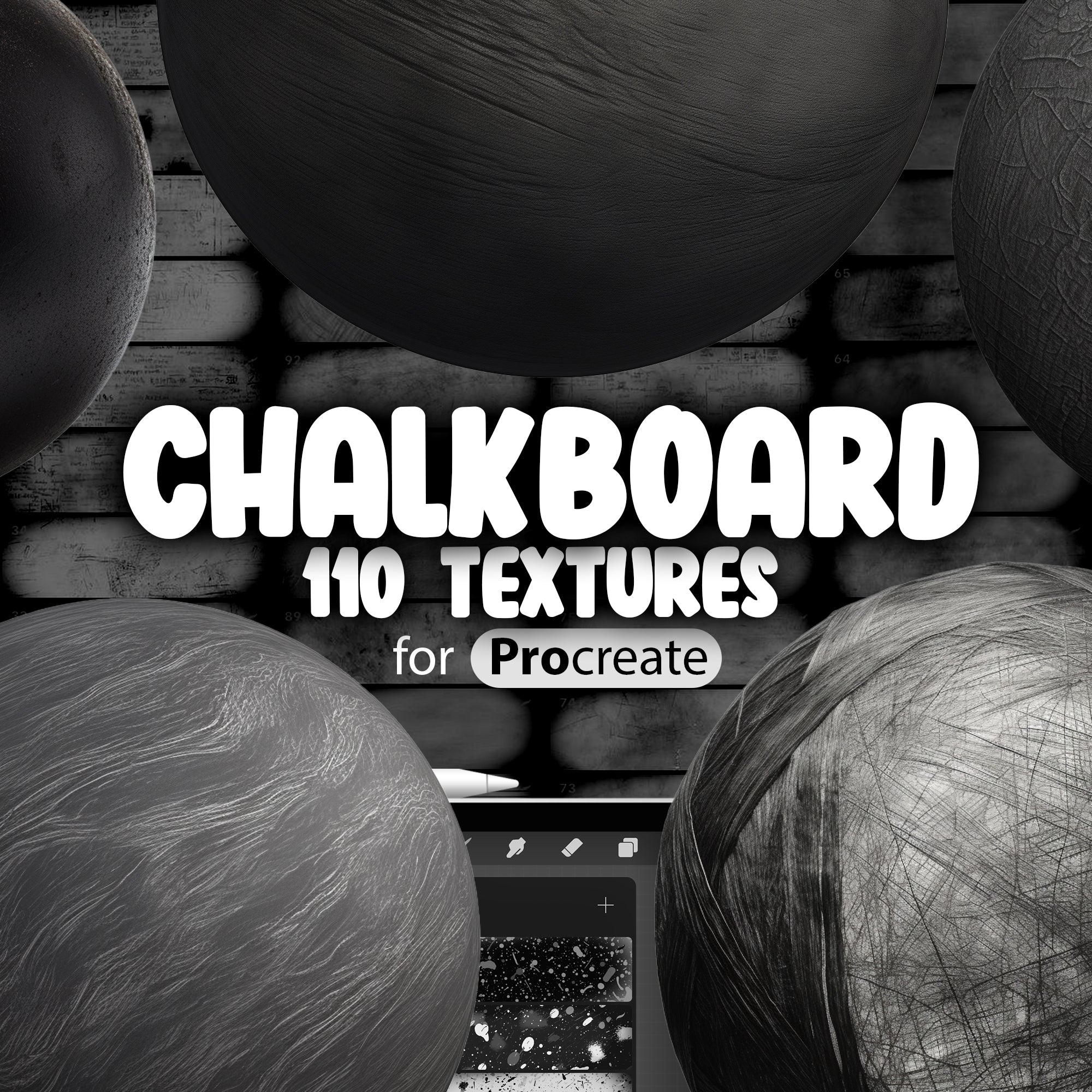 110 Procreate Chalkboard Texture Brushes