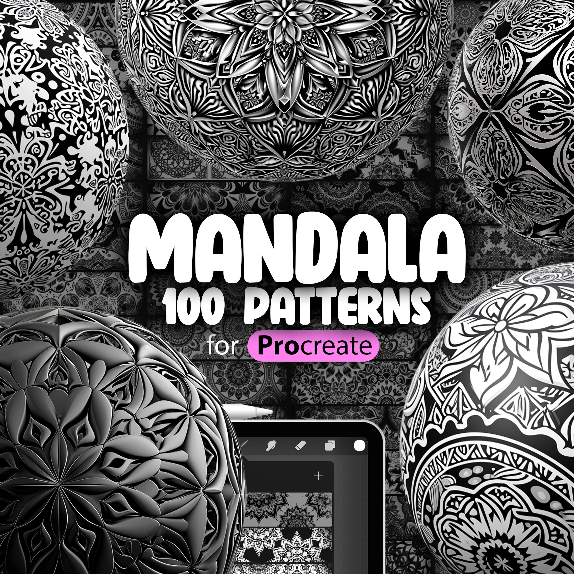 100 Procreate Mandala Pattern Brushes