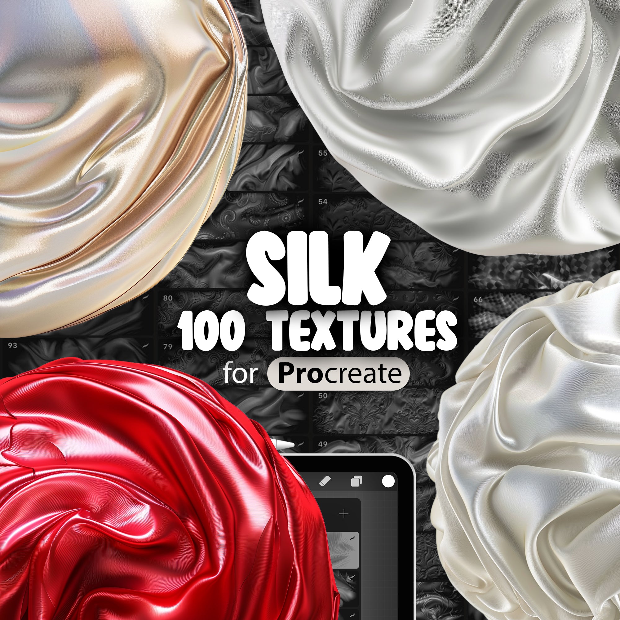 100 Procreate Silk Fabric Texture Brushes