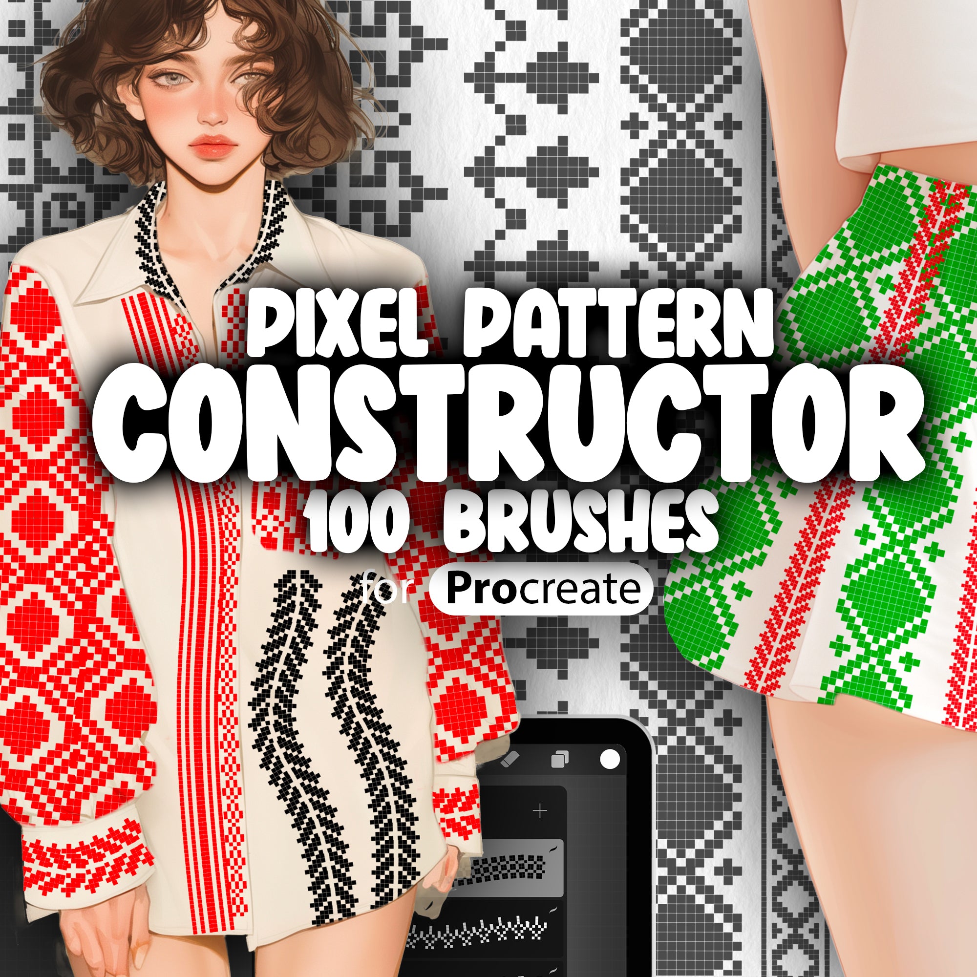100 Procreate Pattern Constructor Brushes