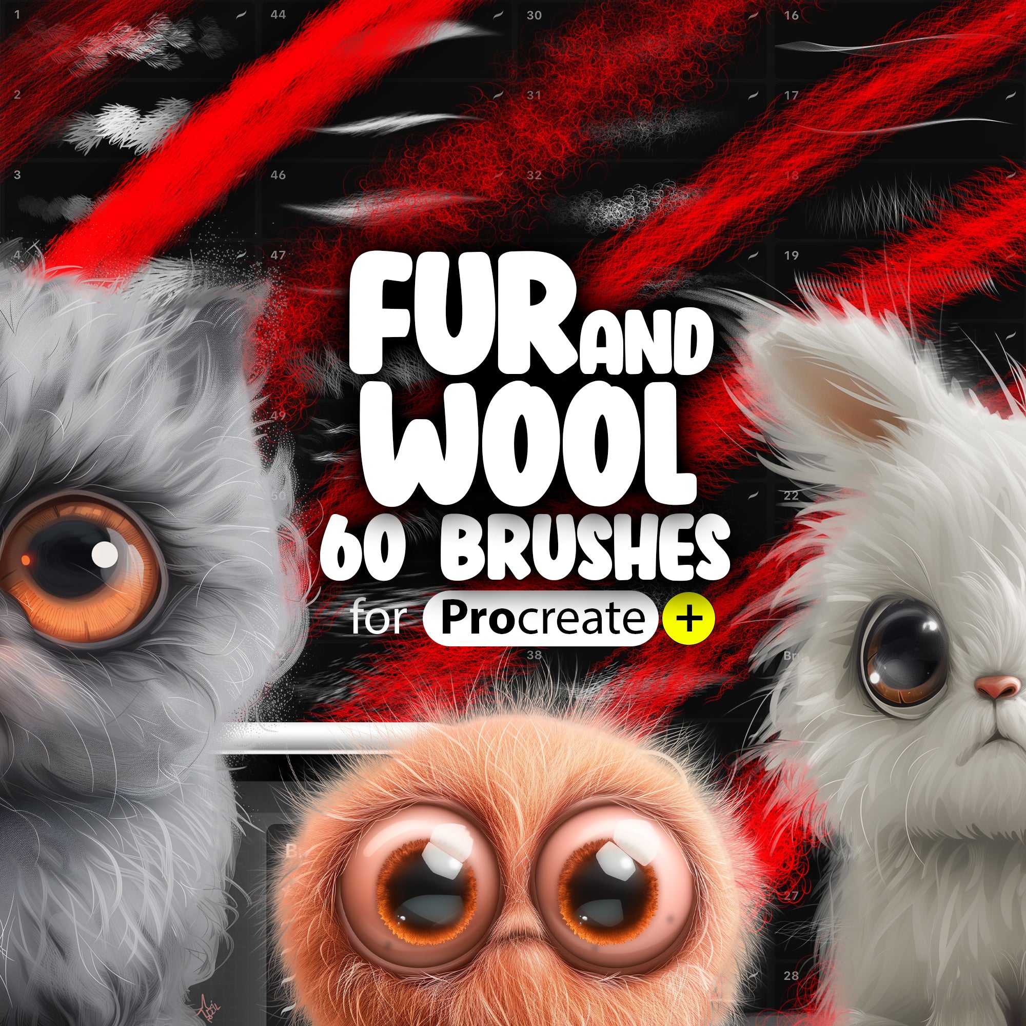 60 Procreate Realistic Fur Brushes