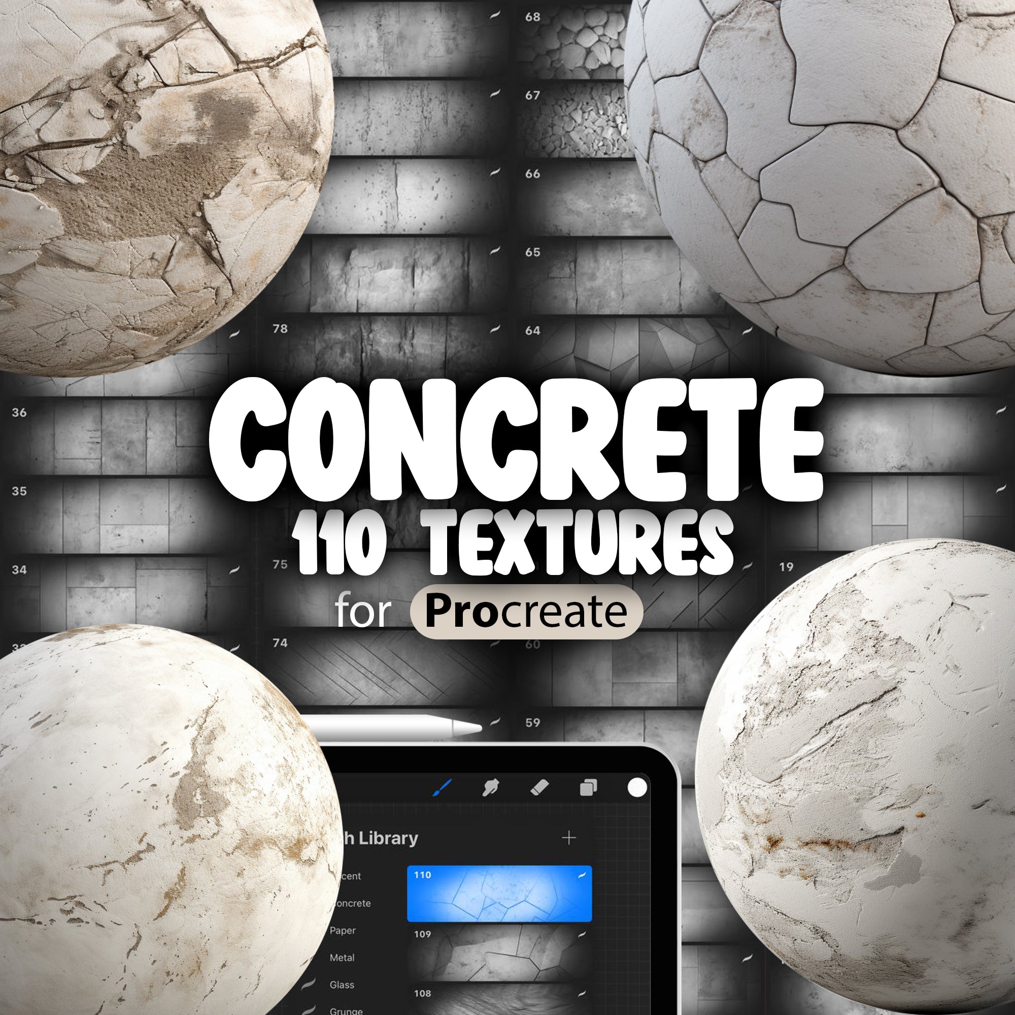 110 Procreate Concrete Texture Brushes