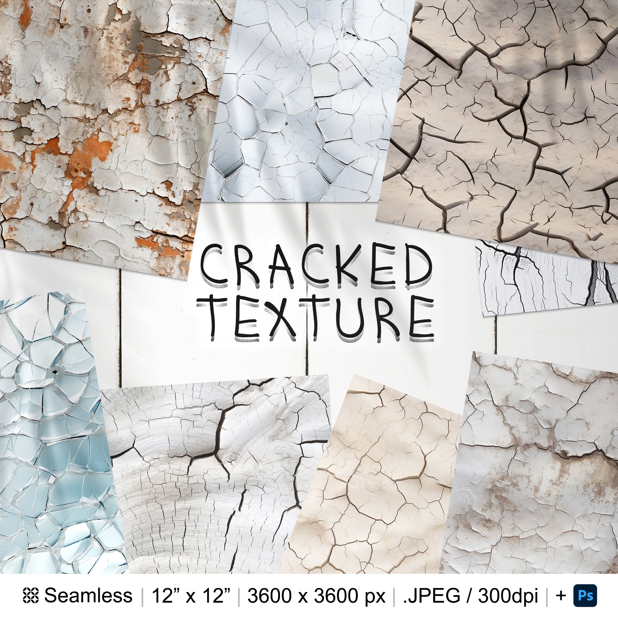102 Cracked Seamless Pattern | Digital Seamless Pattern Dry Earth Cracks | 3d Cracked Stone Digital Paper | Photoshop Cracked Ice Patterns