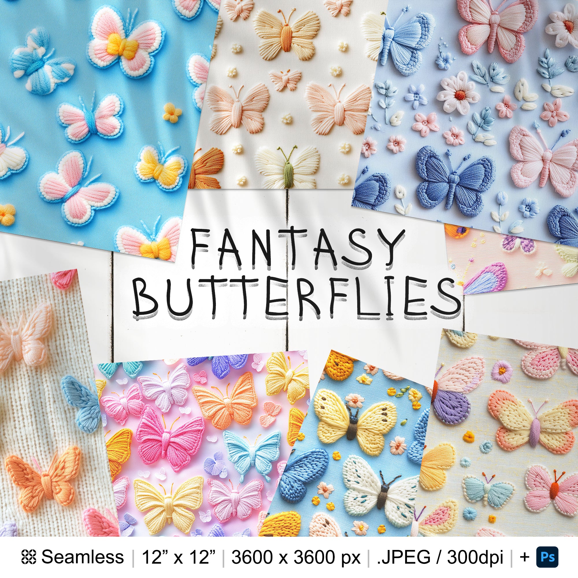 23 Butterflies Seamless Pattern